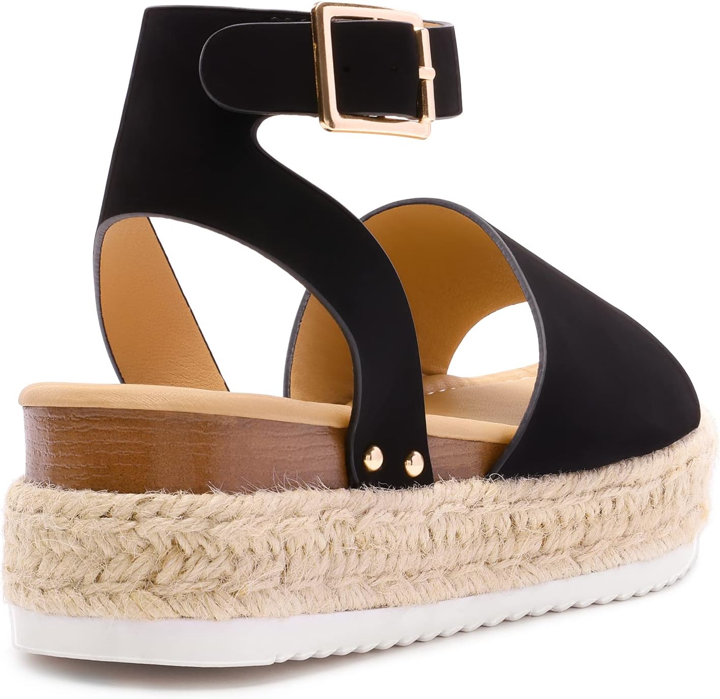Detalle de DREAM PAIRS Women's Platform Espadrilles: Comfortable Ankle Strap Wedge Sandals