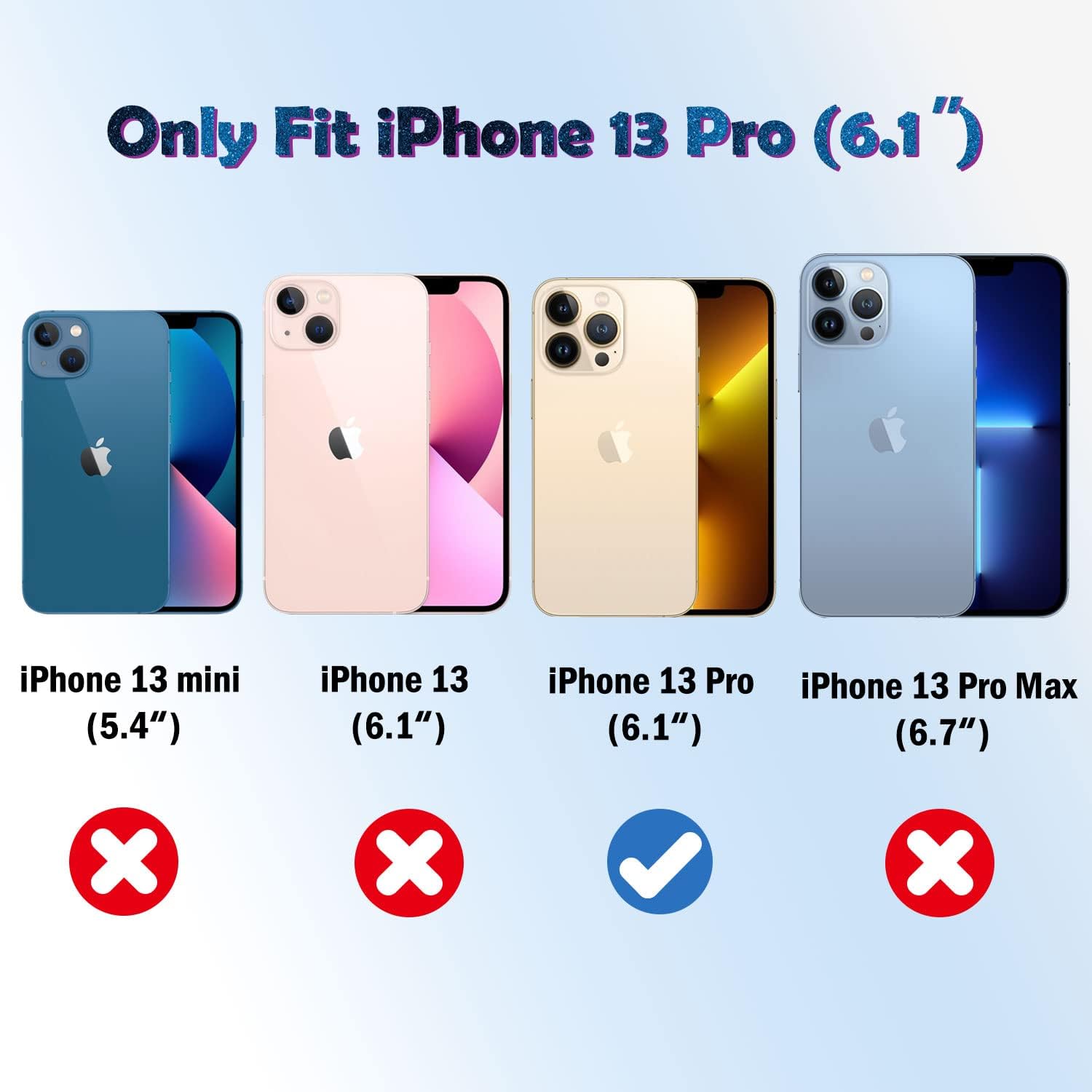 Thumbnail 1 de QHOHQ iPhone 13 Pro 6.1-Inch Tempered Glass Screen & Camera Protectors, 9H