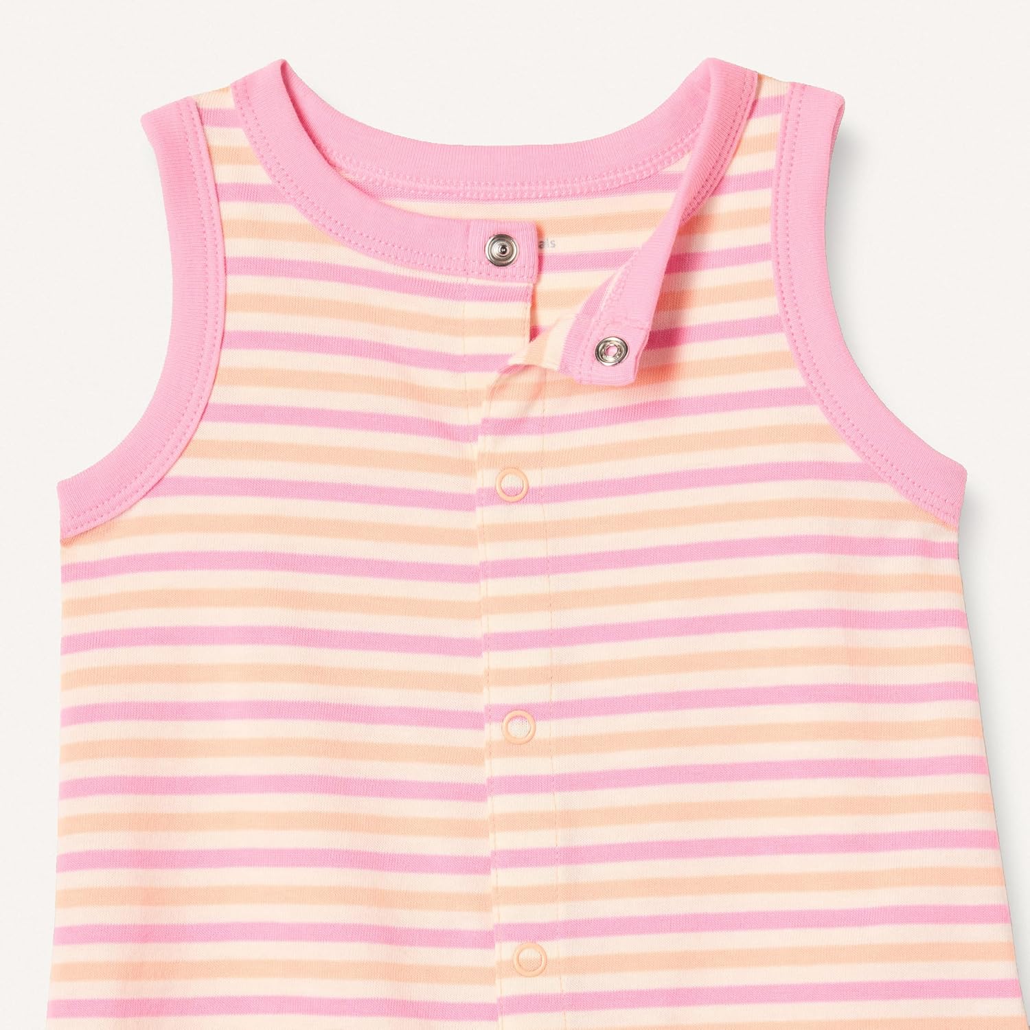 Detalle de Amazon Essentials Unisex Babies’ Romper Set (Pack of 2) – Sleeveless and Short-Sleeved Cotton