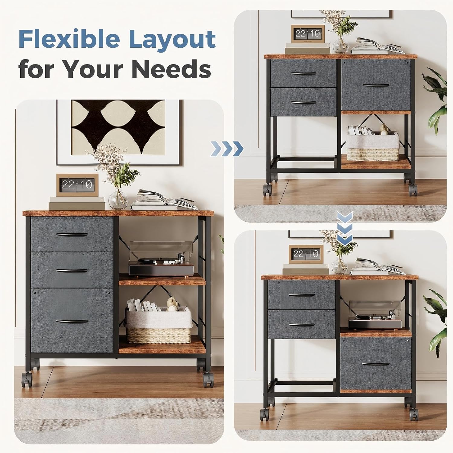 Thumbnail 5 de DUMOS Mobile File Cabinet, 3-Drawer