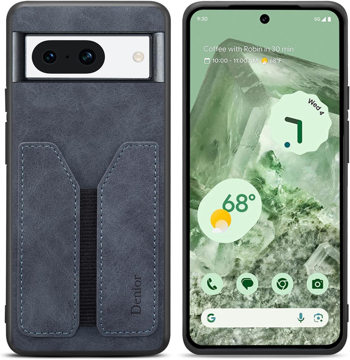 Detalle de Kowauri Google Pixel 8a PU Leather Wallet Case with Card Slot, Gray