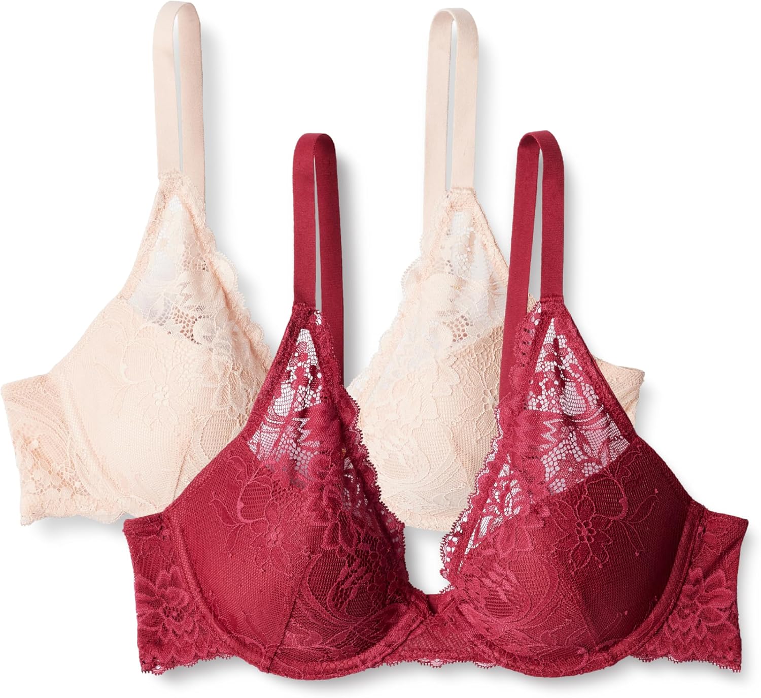 Thumbnail 6 de Amazon Essentials Damen Dehnbare Galloon-Spitze Gepolstert mit Bügel Tiefer Plunge-BH, 2er-Pack