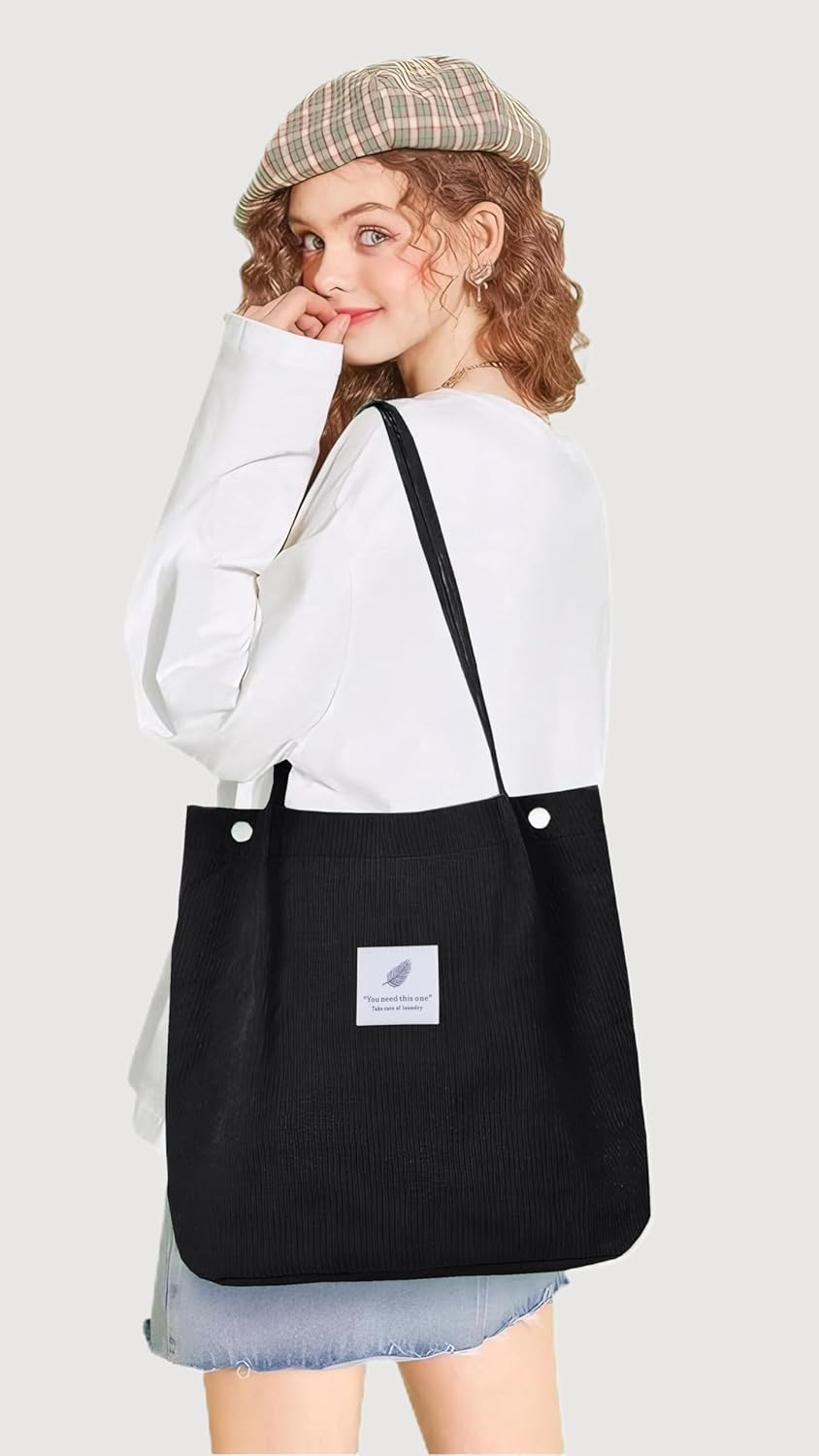 Thumbnail 6 de ZhengYue Corduroy Totes Bag: A Practical Cord Shoulder Tote for Everyday Use
