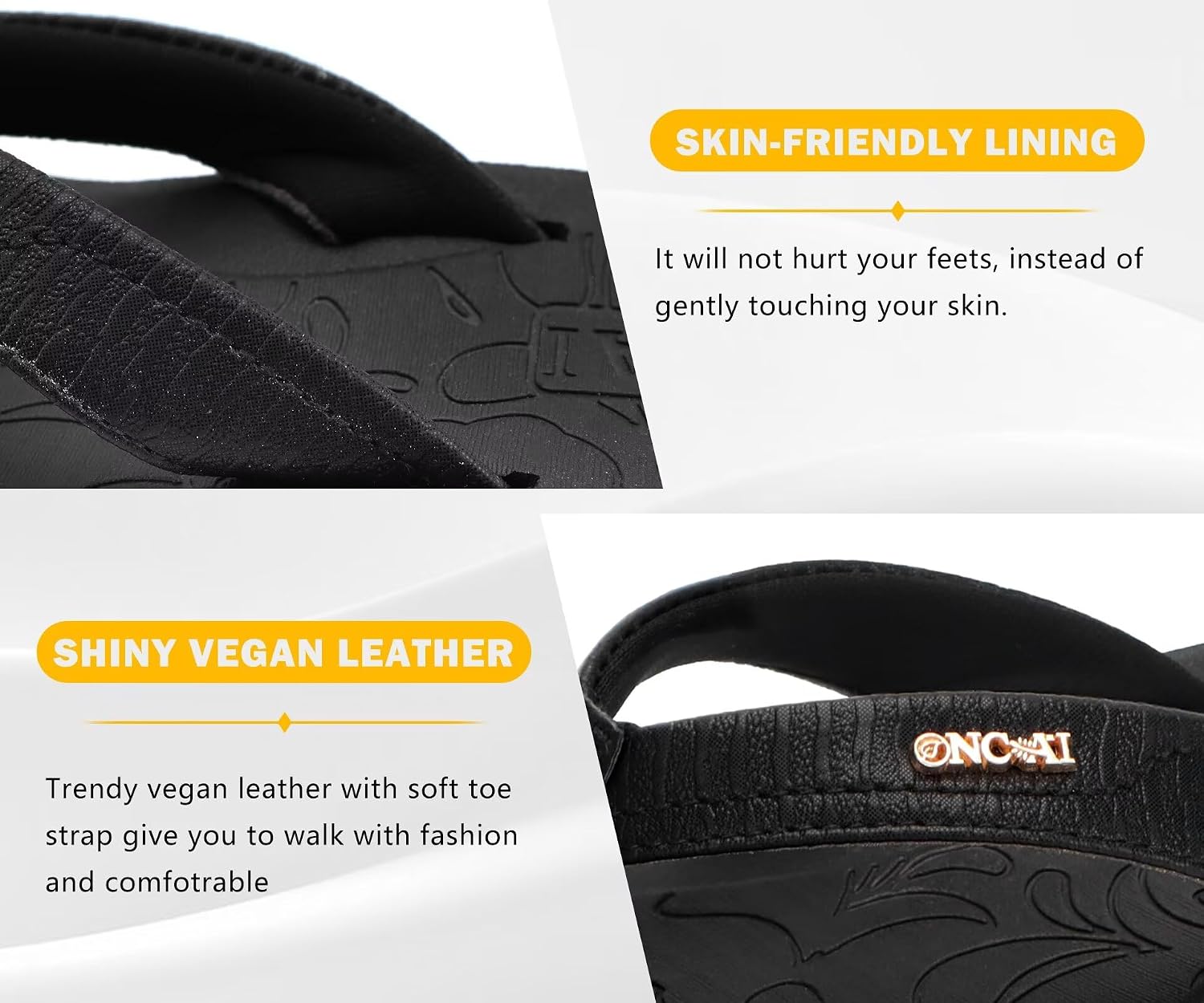 Detalle 2 de ONCAI Women's Flip Flops: Comfortable Arch-Supported Beach Sandals for Summer