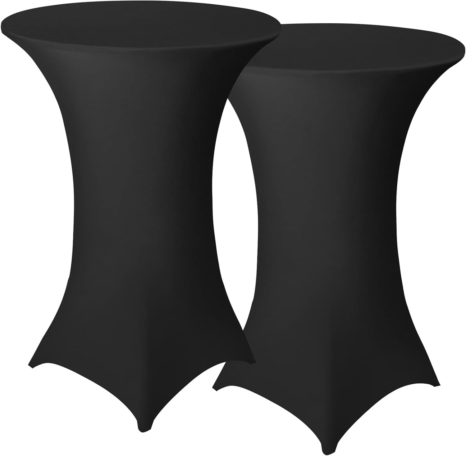 Detalle de Granbest set van 2 statafelhoezen, zwart elastaan-polyester, Ø 80-85 cm