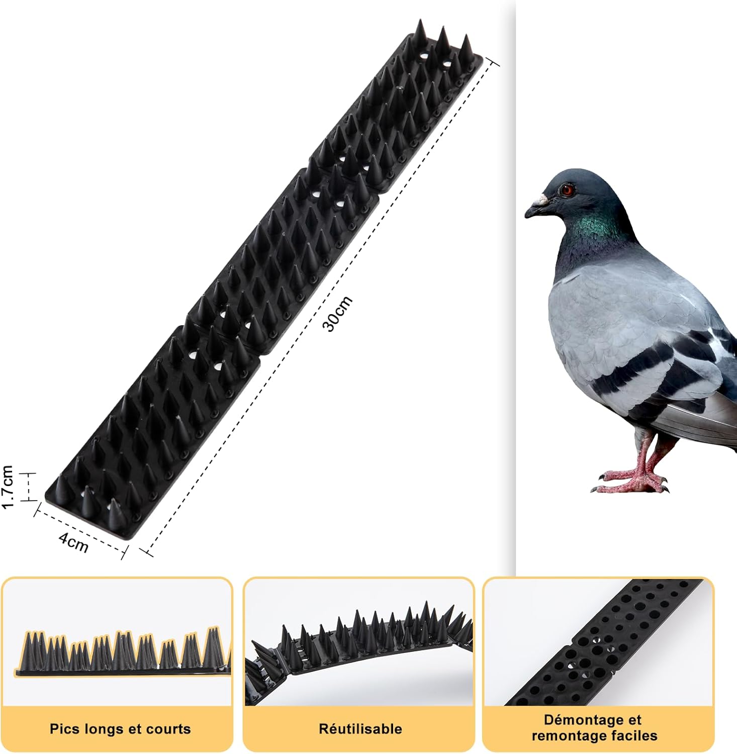 Detalle 1 de OFFO Pic Anti Pigeon 7,5m pour balcons đŠ