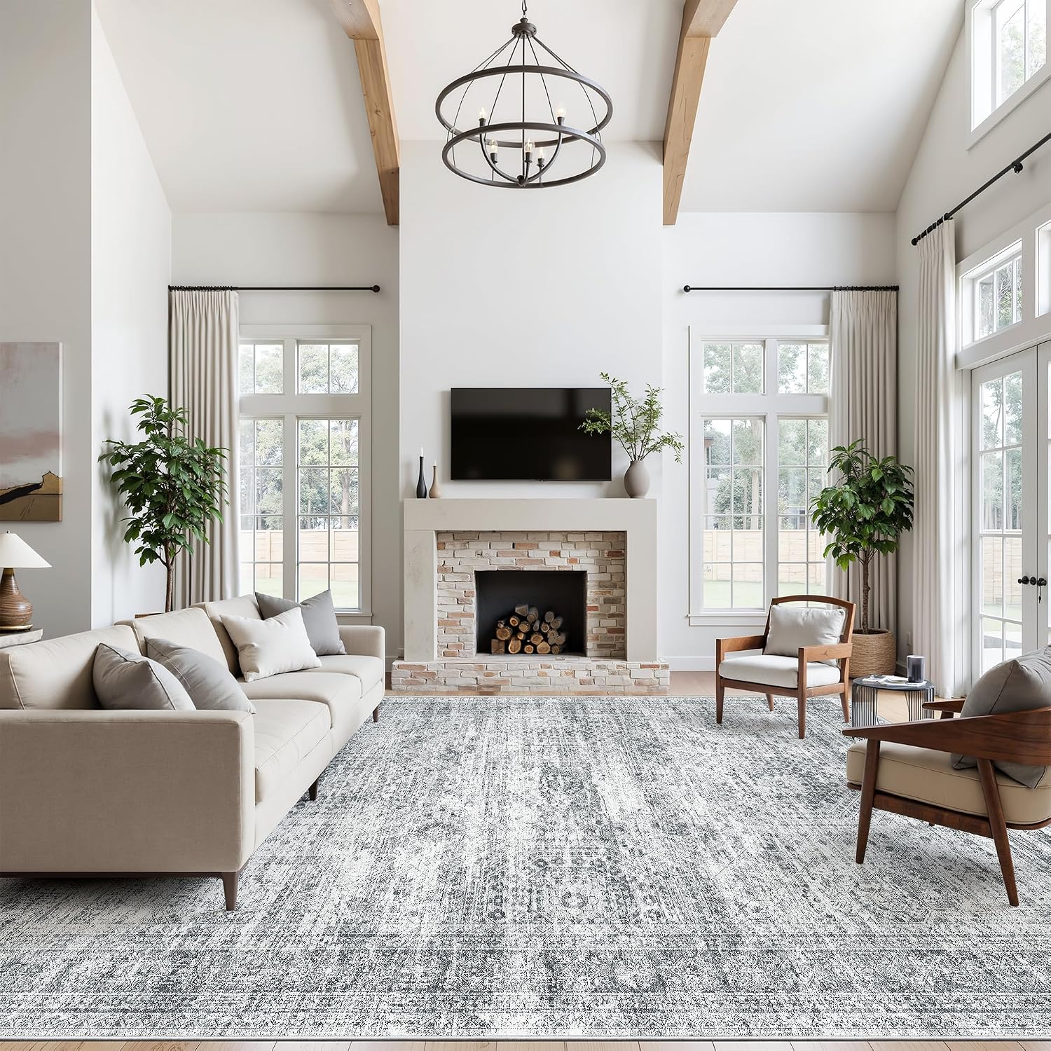 Detalle 2 de Soalmost 10x14 Low Pile Area Rug for Living Room