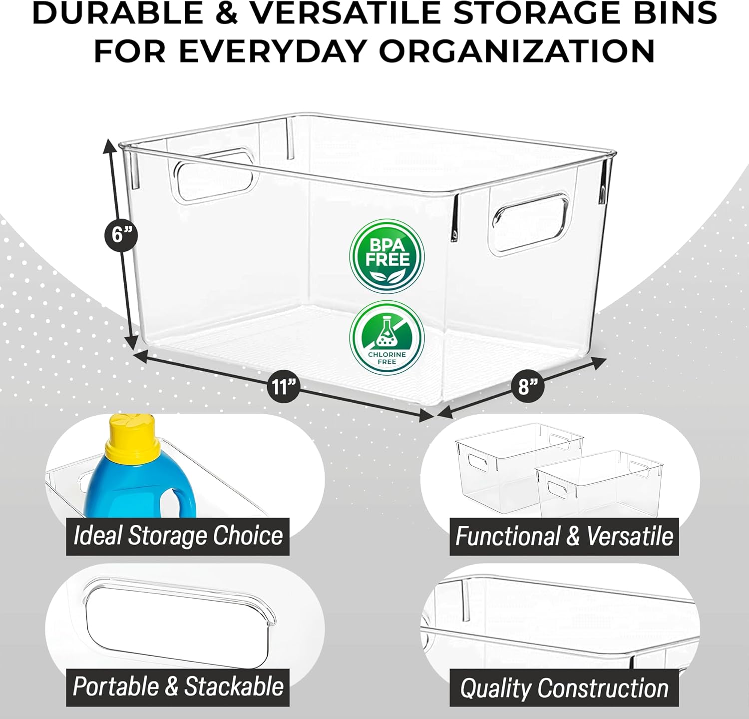 Thumbnail 3 de ClearSpace Clear Plastic Storage Bins – Pantry Organizers ⚙️