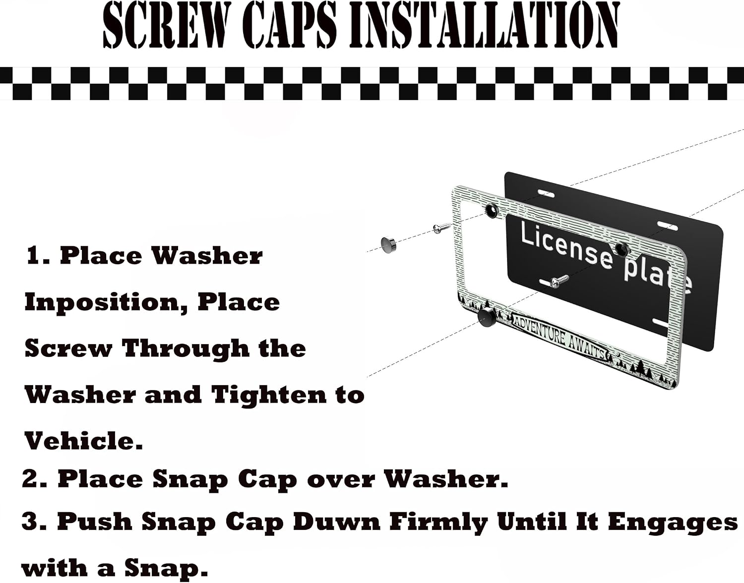 Detalle 2 de Adventure Awaits License Plate Frame, 2-Hole