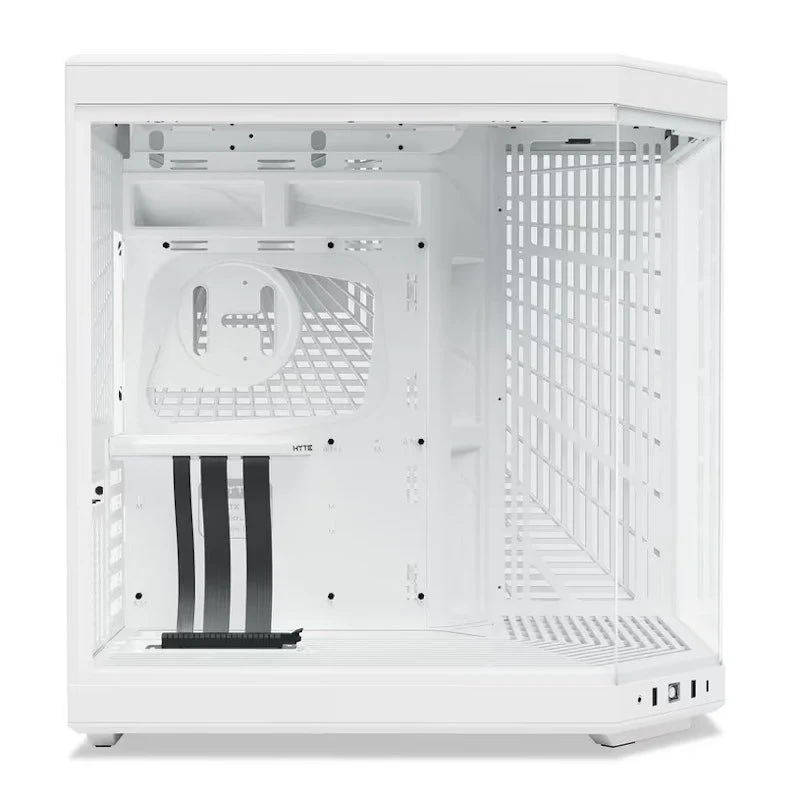 Detalle de Hyte Y70 Caja ATX blanca con vidrio templado 🖥