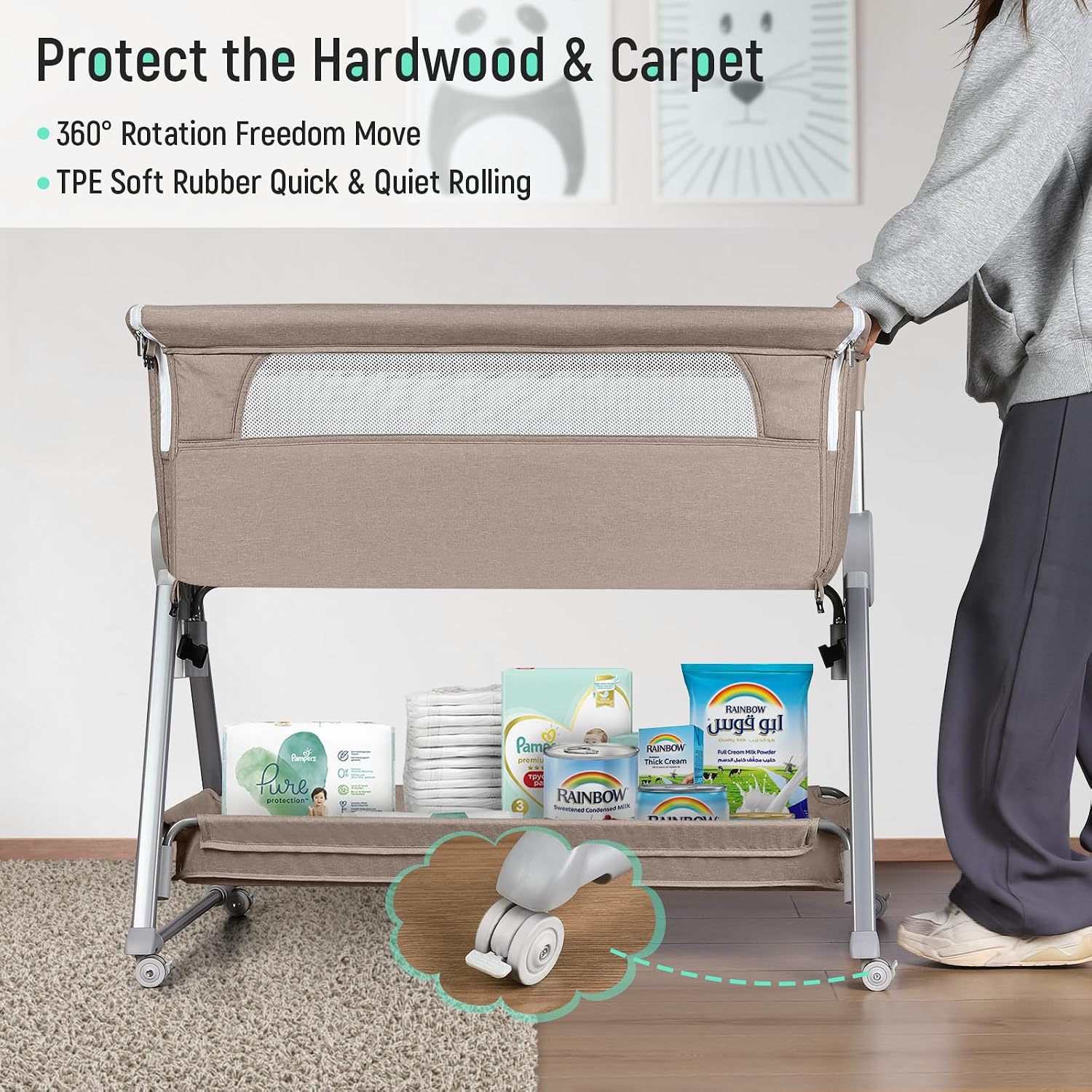 Thumbnail 2 de Cowiewie P-800L 3-in-1 Bedside Bassinet with 7 Height Settings