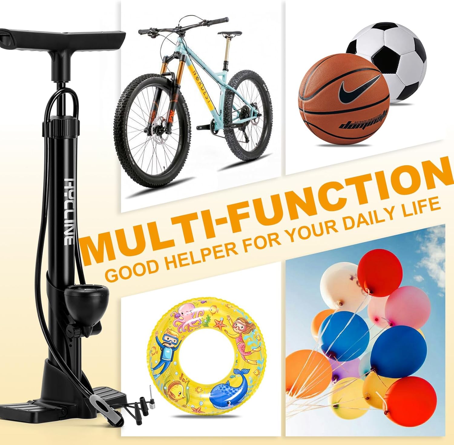 Thumbnail 6 de Hycline Bike Floor Pump 160 PSI Gauge
