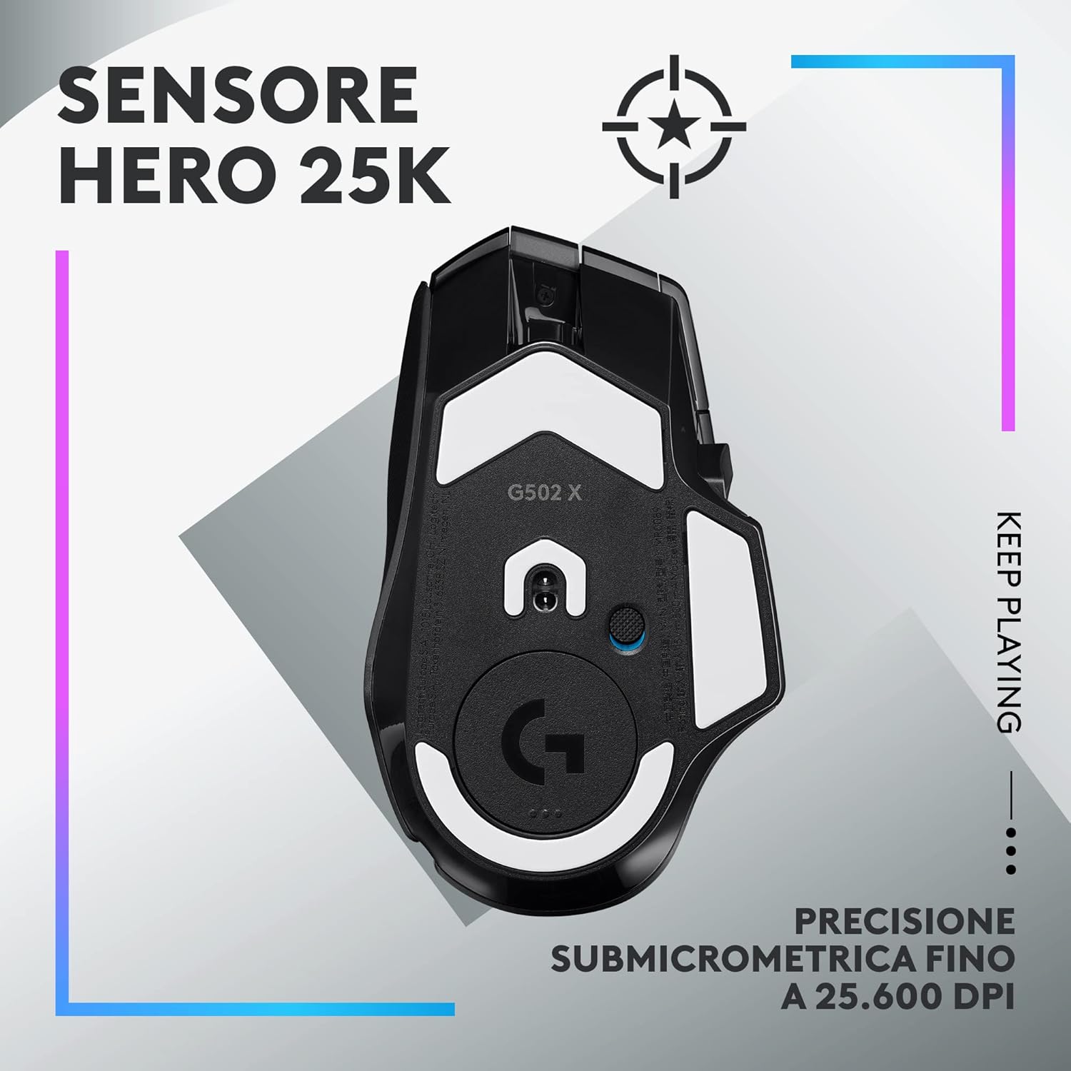 Detalle de Logitech G G502 X PLUS Mouse Gaming Wireless LIGHTSPEED RGB – Precisione e personalizzazione avanzate
