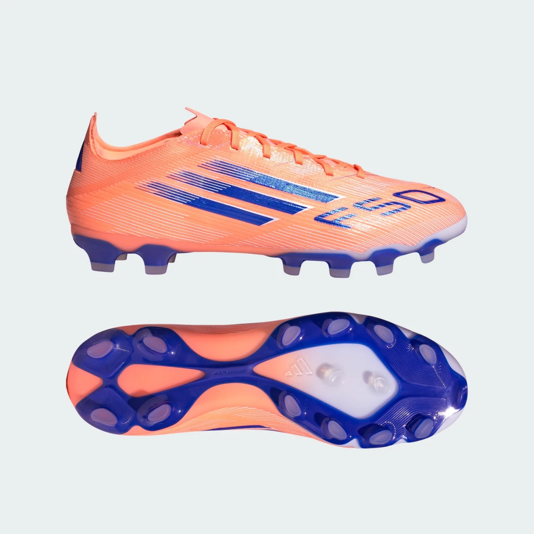 Detalle de Adidas Bota F50 Pro multisuperficie naranja