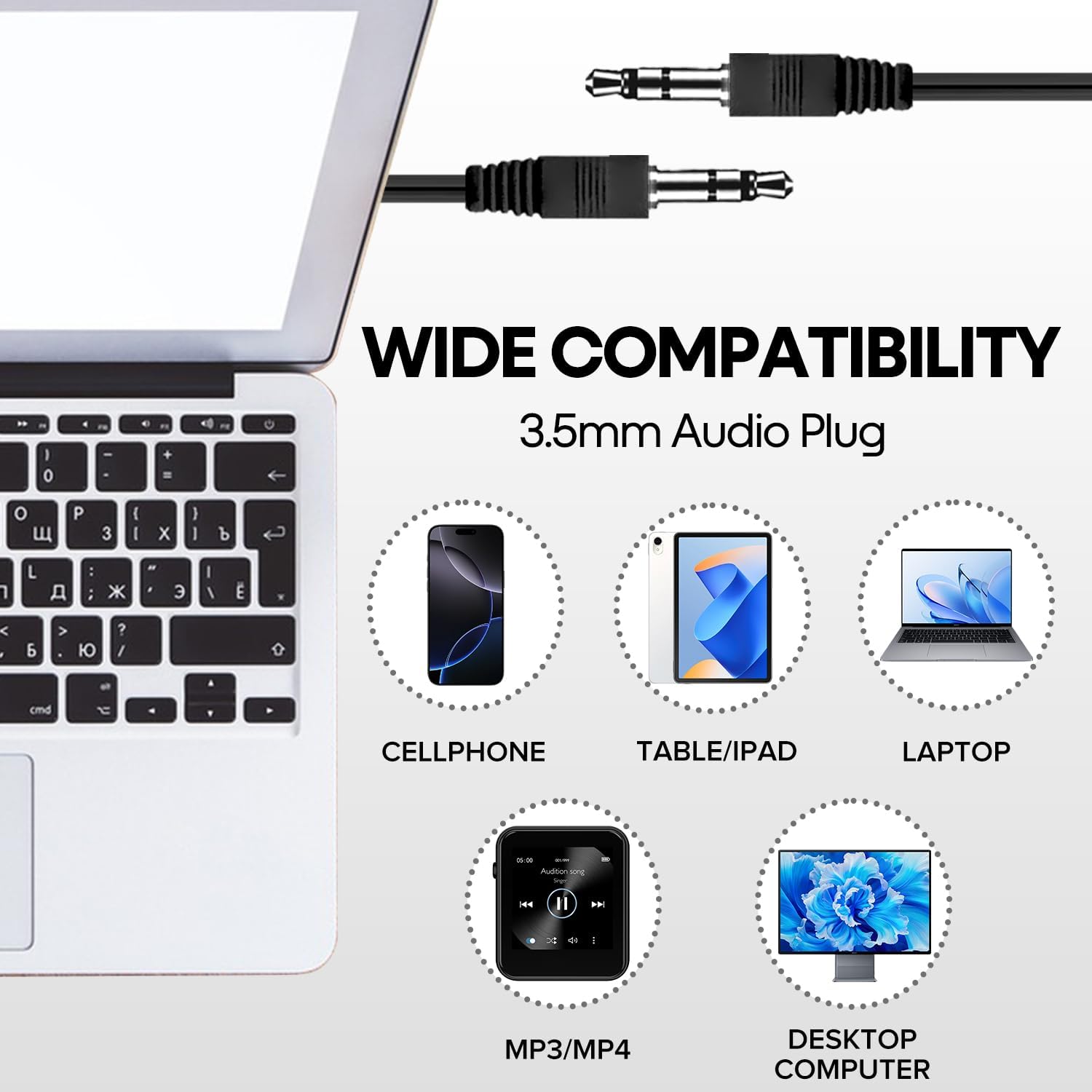 Detalle de MUMSTHT YS101 Kids Wired Earbuds, 30-Pack, Black with 3.5 mm Plug