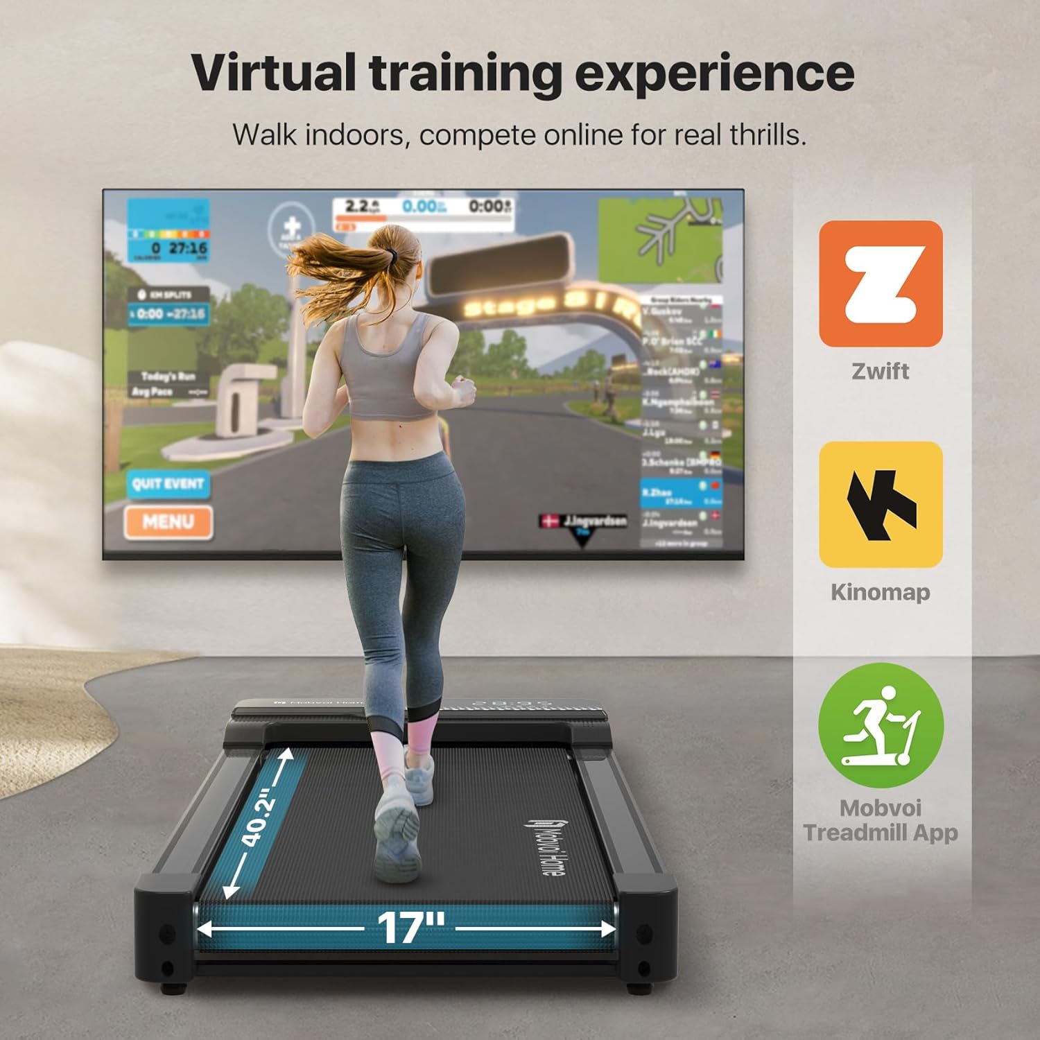 Thumbnail 3 de Mobvoi Walking Pad Smart AI Under Desk Treadmill 2-in-1 for Home Office