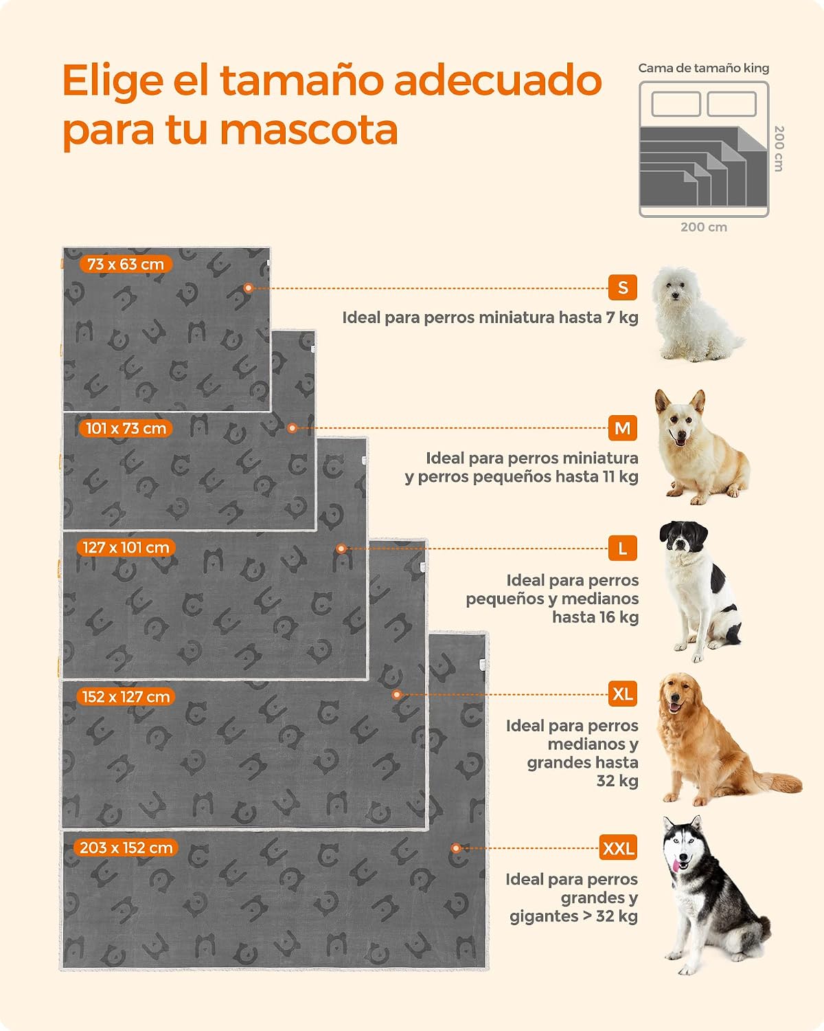 Thumbnail 6 de Feandrea Manta Impermeable para Perros 101 x 73 cm