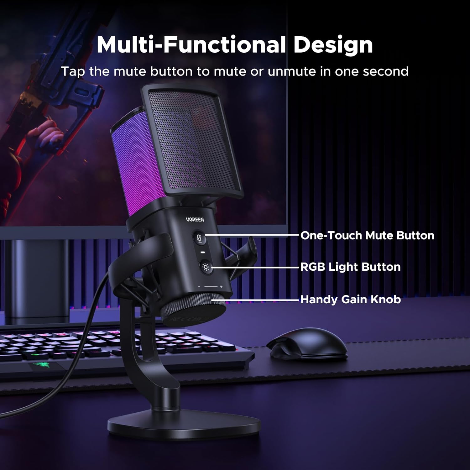 Thumbnail 4 de UGREEN USB Gaming Microphone 96kHz/24bit