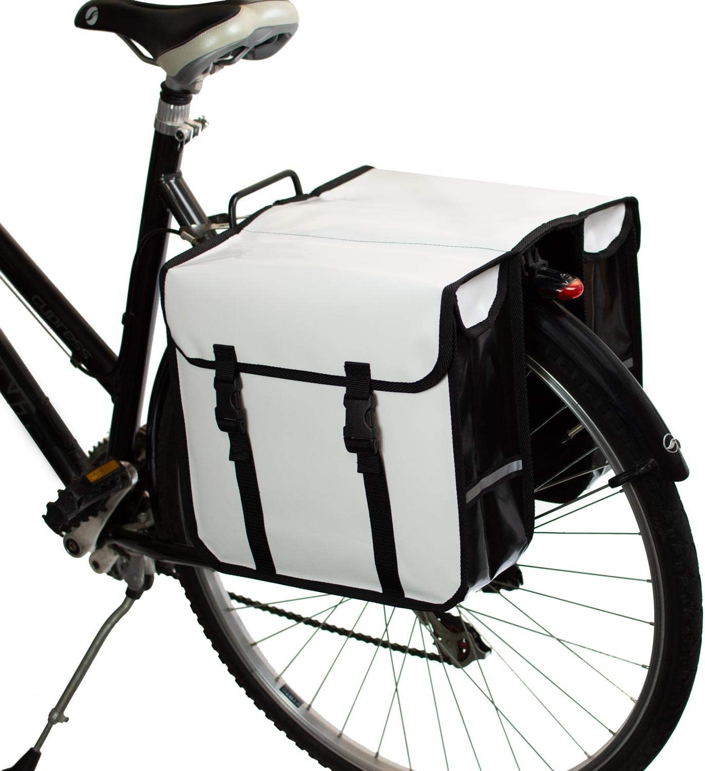 Thumbnail 1 de BikyBag Classic CW Waterproof Bicycle Double Pannier Bag (Code Red) – 26L, Strap-Mount, Rear Rack Gear for Commuting and Touring