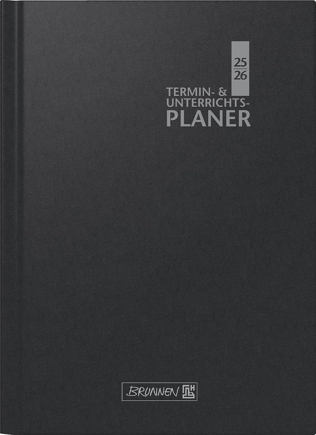 Detalle de BRUNNEN Termin- & Unterrichtsplaner 2025/2026 (A4) – Baladek-Kunststoffeinband, schwarz