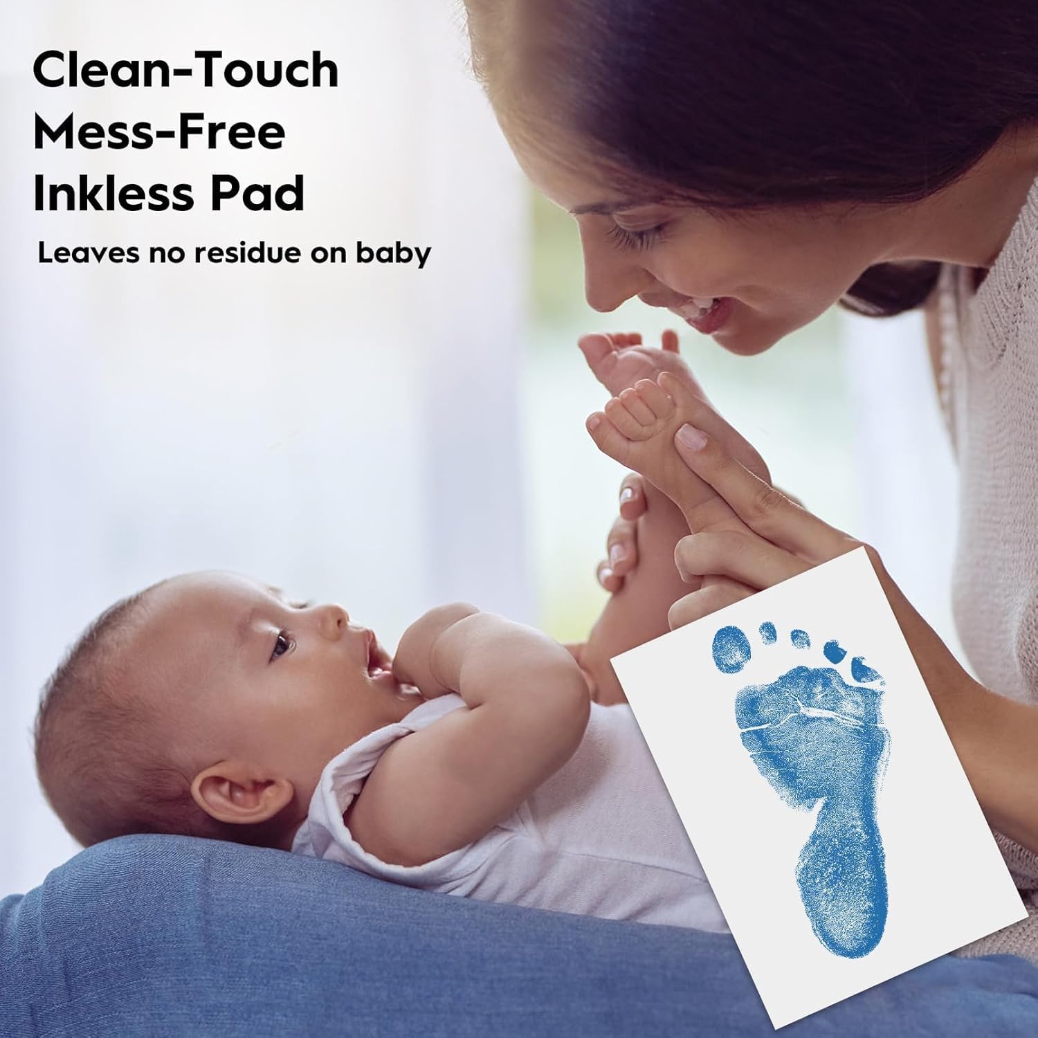 Detalle de TATUNER Inkless Baby Hand and Footprint Kit (Lake Blue, 0-6 Months)