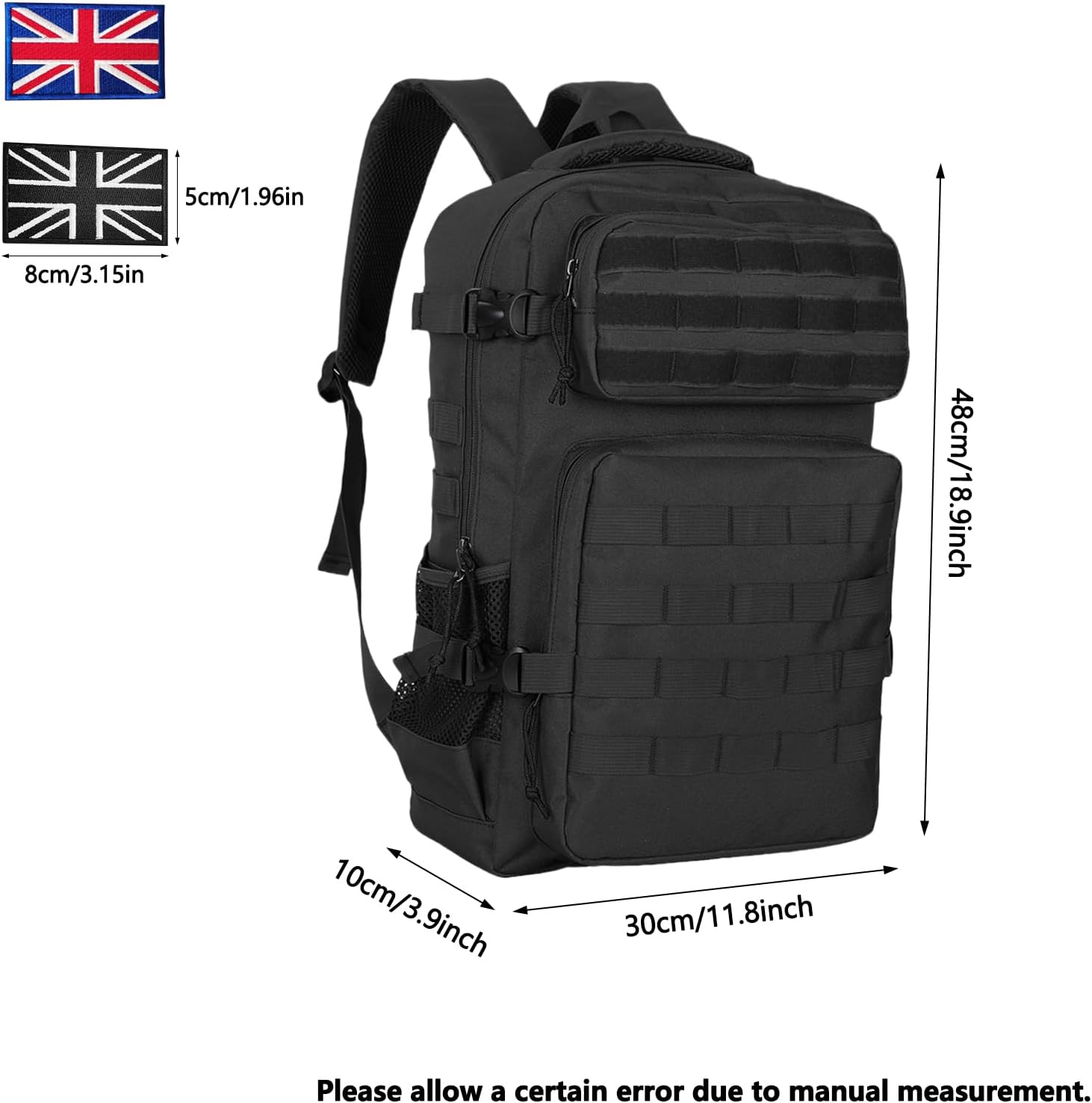 Thumbnail 3 de Lesbyit 36L Waterproof Hiking Backpack – 600D Oxford, breathable comfort with rain cover and multiple pockets