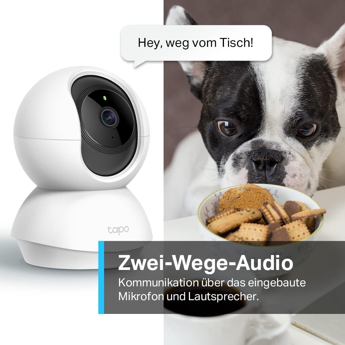 Thumbnail 4 de TP-Link Tapo C210P2 WLAN IP Kamera – 360° Schwenk- und Neigefunktion, 3 MP, 2-Wege-Audio, Lokaler Speicher im 2er-Set