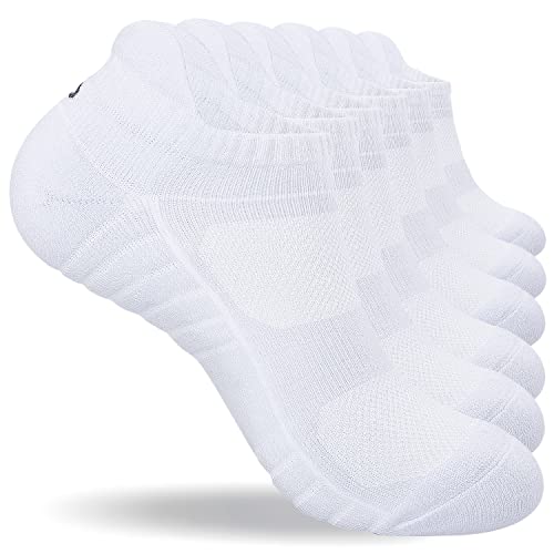 Detalle de Coskefy Running Socks Thick Cushion Ankle – Anti‑Blister Cotton Trainer Socks (6 Pairs)
