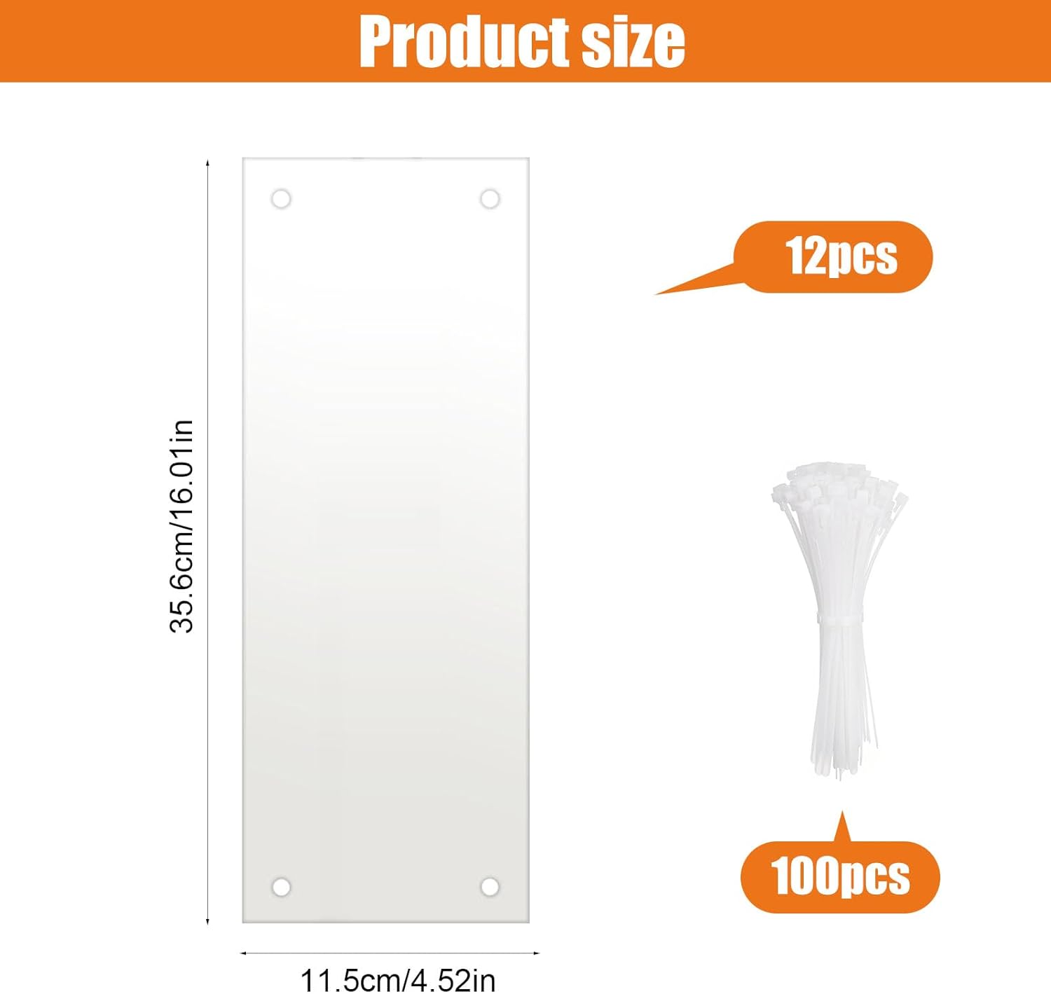 Detalle de Tryora Pet Cage Liner Panels 12PCS + 100 Cable Ties – Clear PVC Urine Guard for Small Animal Cages