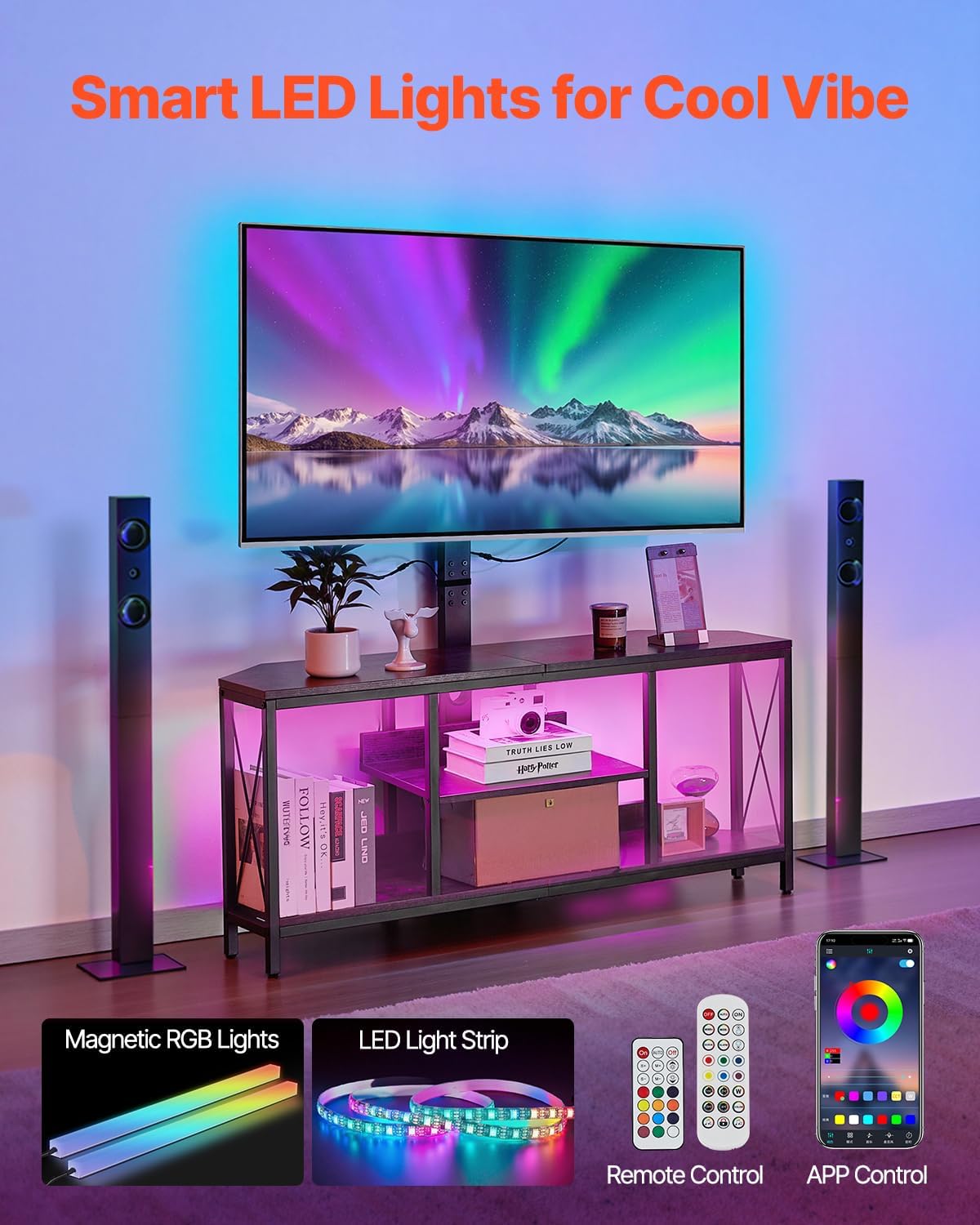 Detalle de VEVOR TV Stand with Mount, 45-Inch