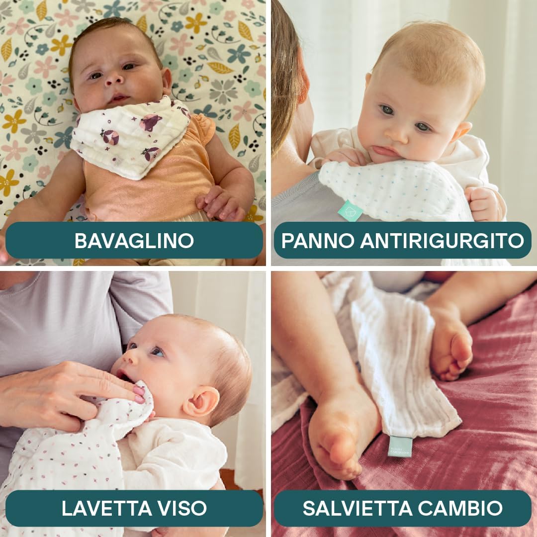 Thumbnail 3 de Koala Babycare Mussole Neonato Cotone 100% - 6x 30x30 cm Gialla