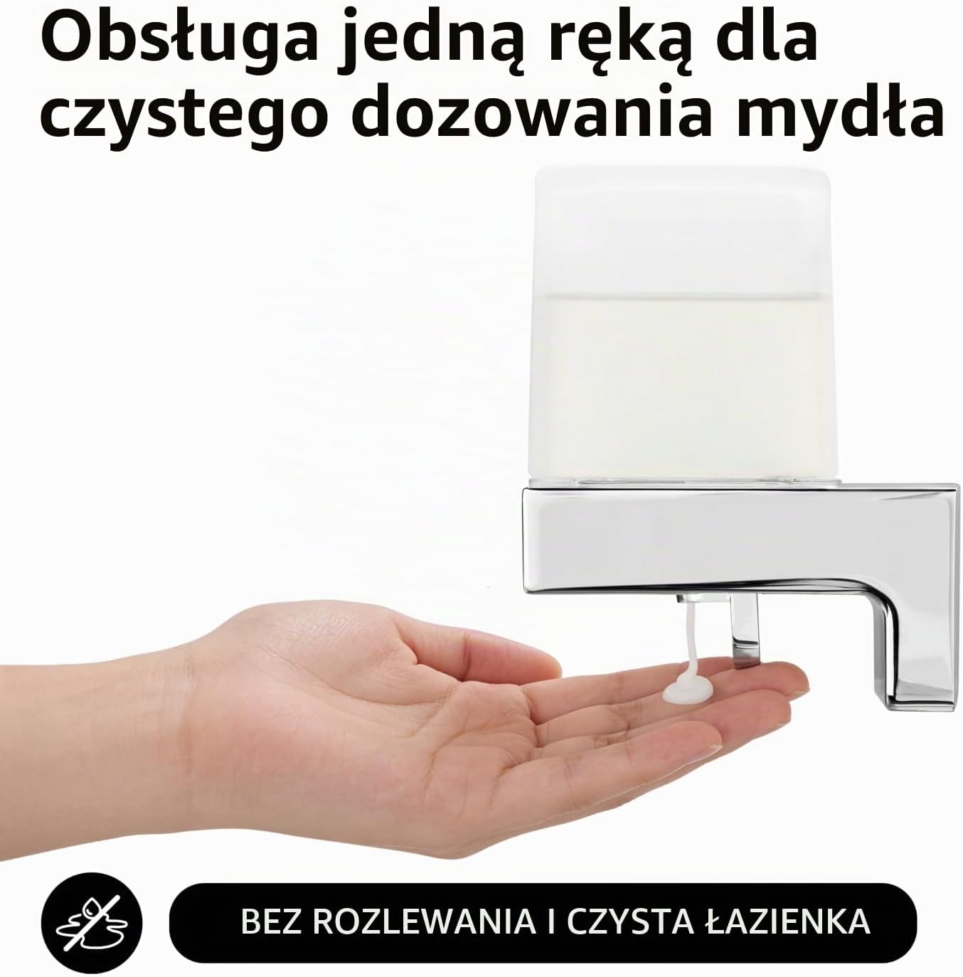 Thumbnail 6 de EMCO CUE – ścienny dozownik mydła, chrom, 155 ml, obsługa jedną ręką