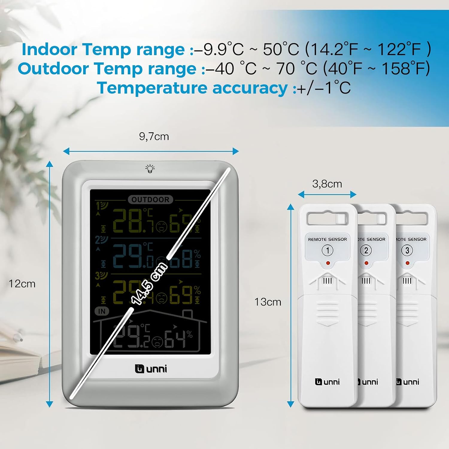 Detalle 2 de Indoor Outdoor Thermometer 100m Wireless