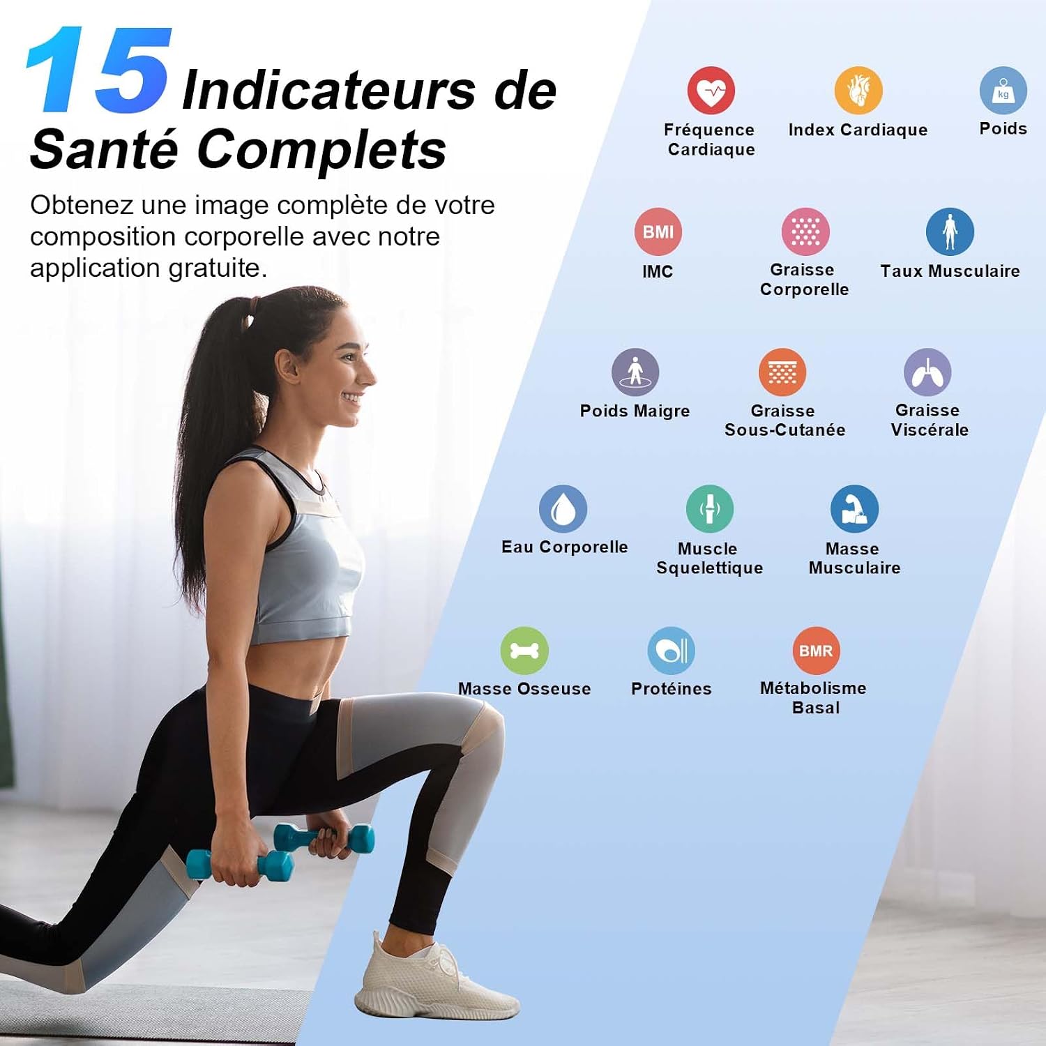 Detalle de Healthkeep Balance Connectée Balance Connectée avec impédancemètre et écran VA