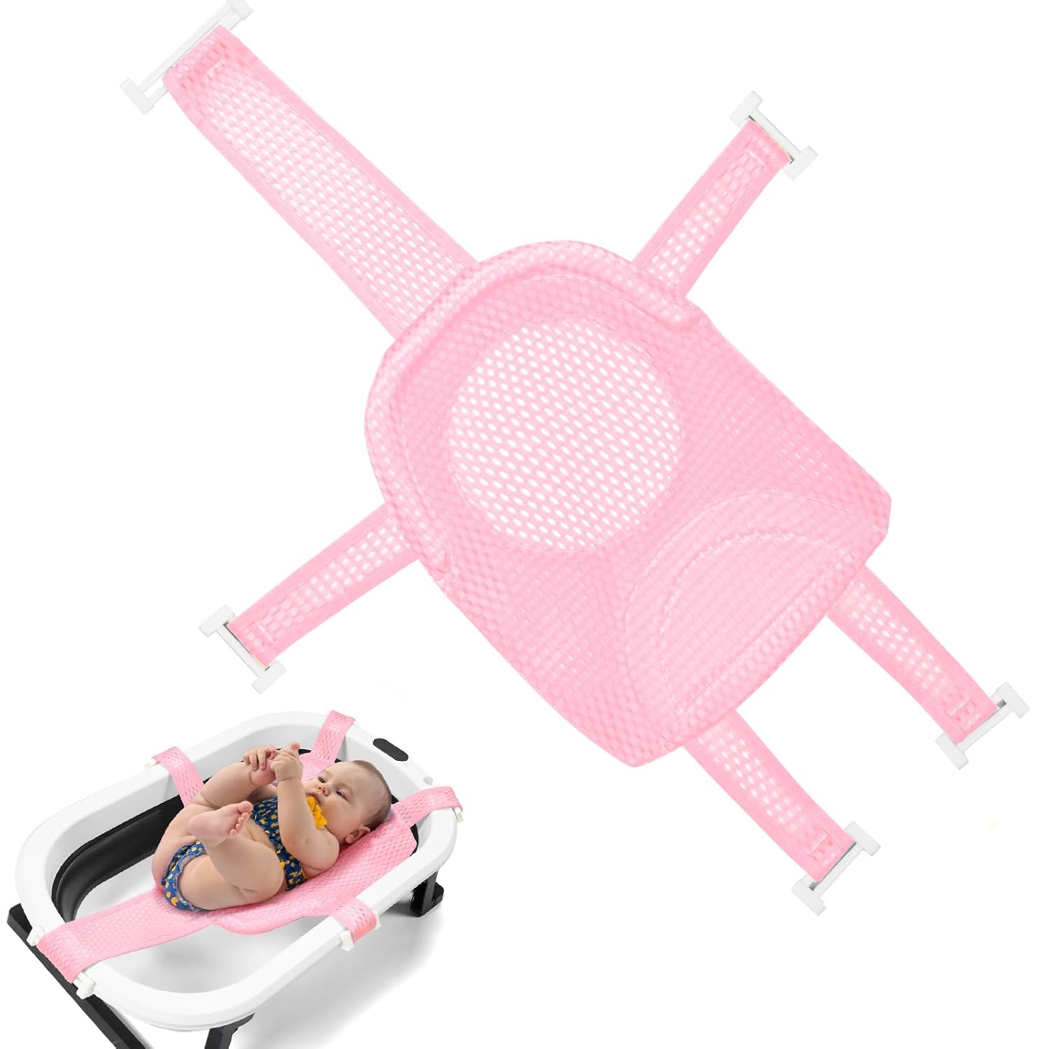 Detalle de Aolso Baby-Badesitznetz Rosa 0–3 Jahre