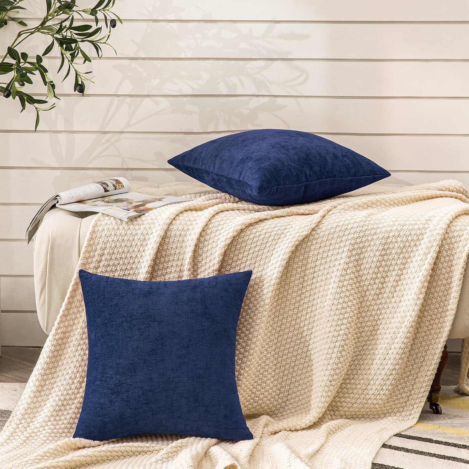 Thumbnail 4 de GAWAMAY 20x20 Pillow Covers Navy Blue ๐