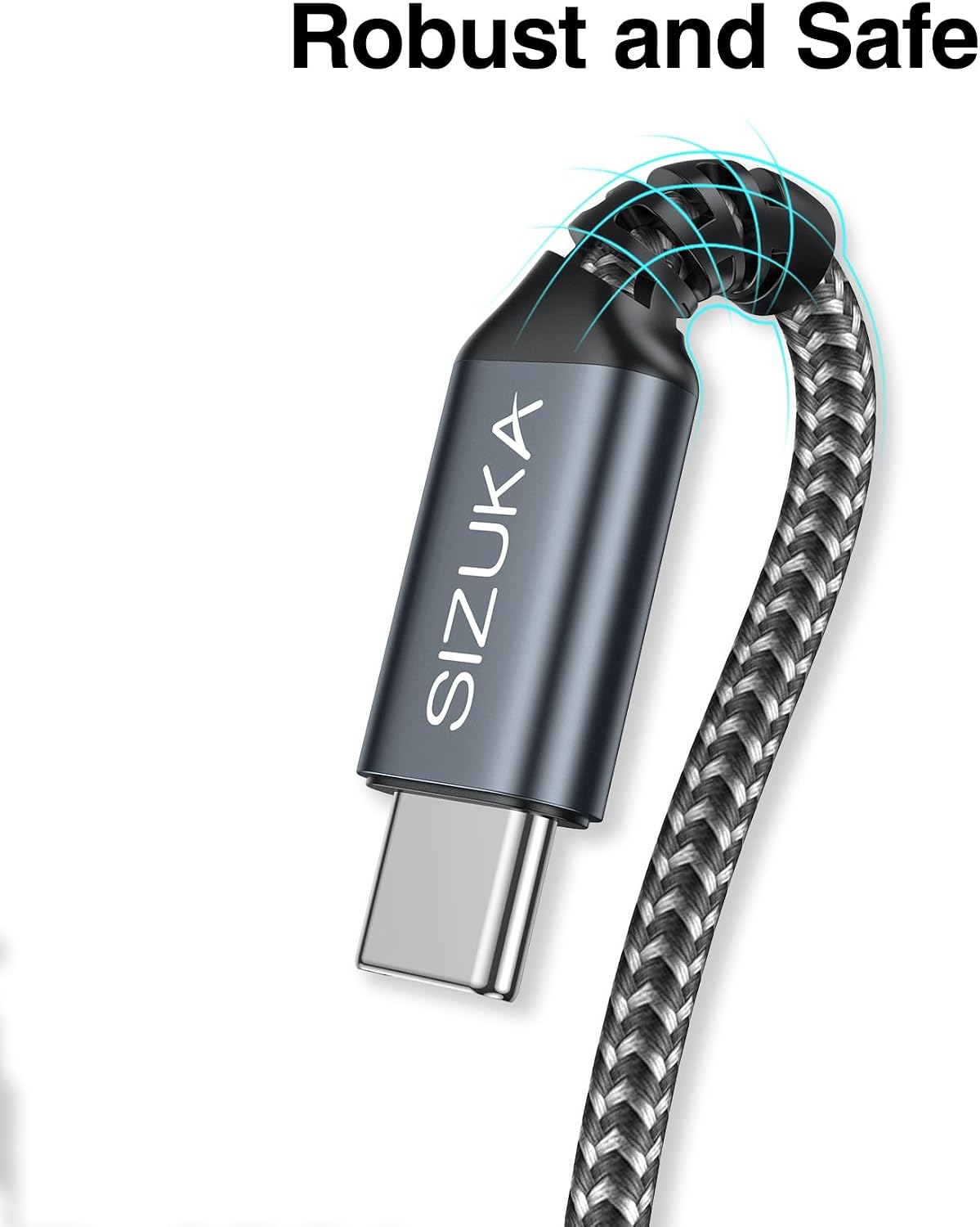 Thumbnail 2 de SIZUKA Cable USB-C 3Pack de 2 m con carga rápida 3.1A y sincronización hasta 480 Mbps