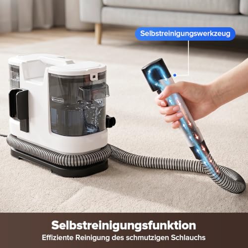Detalle 2 de Lubluelu Nasssauger Polsterreiniger – 600 W, 22 kPa Tiefenreinigung für Teppiche und Polstermöbel