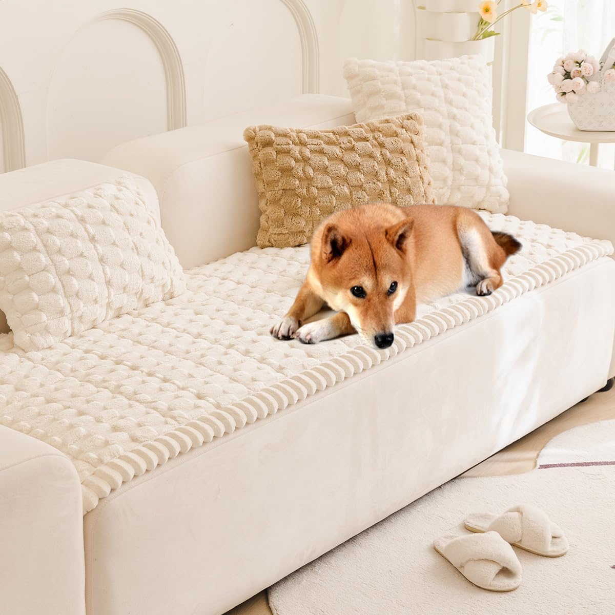 Detalle de Gumfolk Plush Pet Sofa Cover for Dogs