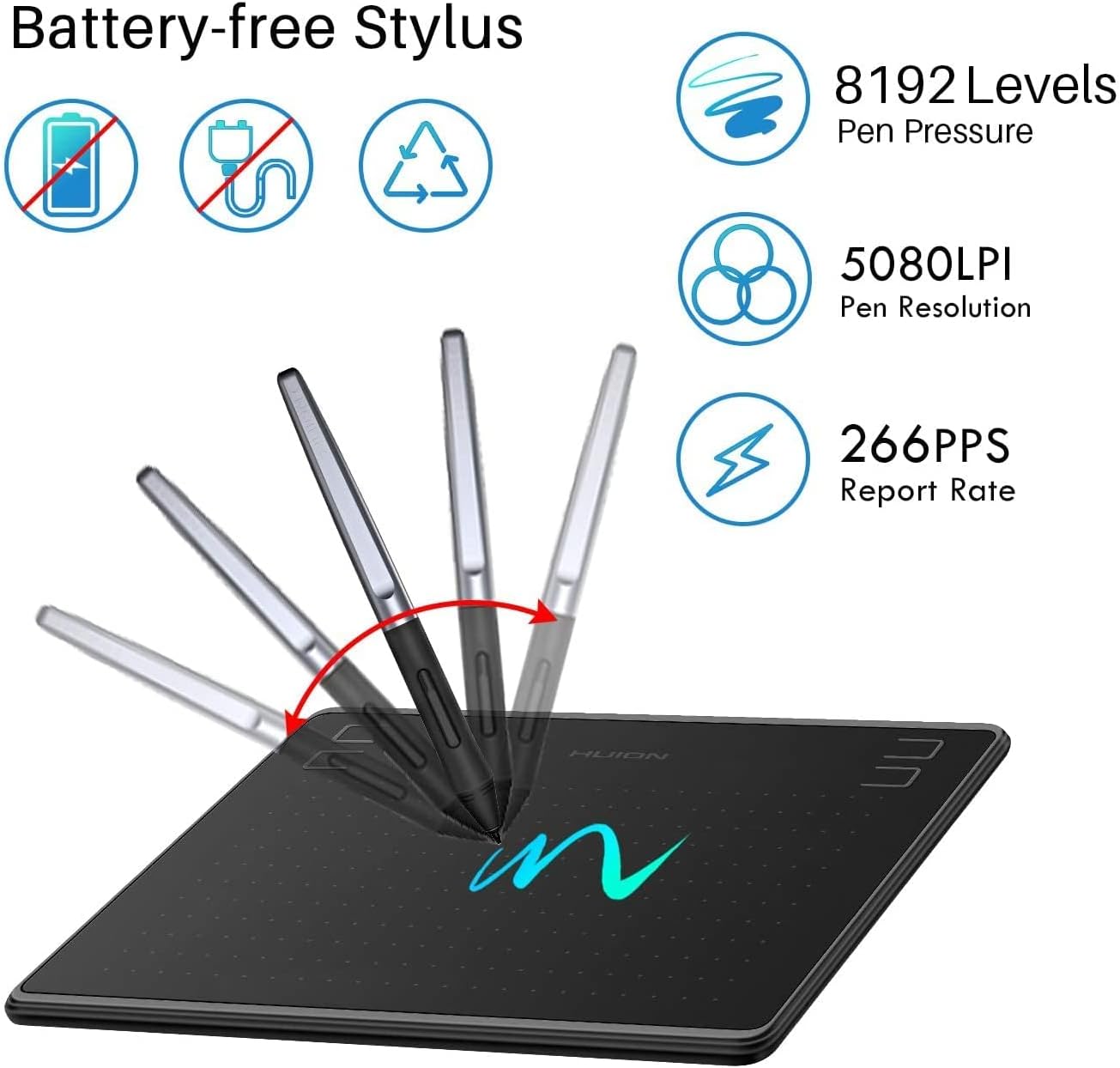 Thumbnail 5 de HUION HS64 graphics tablet with 8192 levels