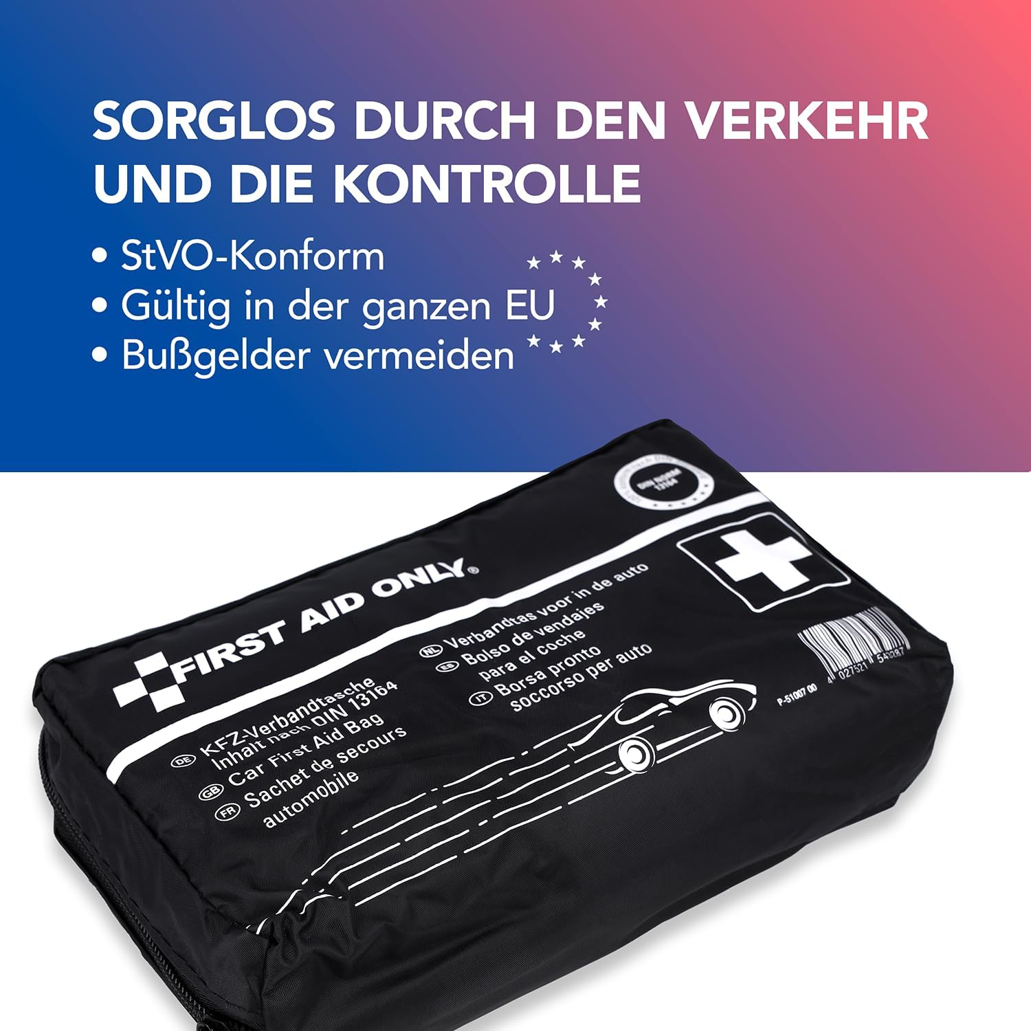 Thumbnail 2 de First Aid Only Kfz-Verbandstasche DIN 13164 (P-51007 00) – Auto- und Motorrad-Erste-Hilfe-Set