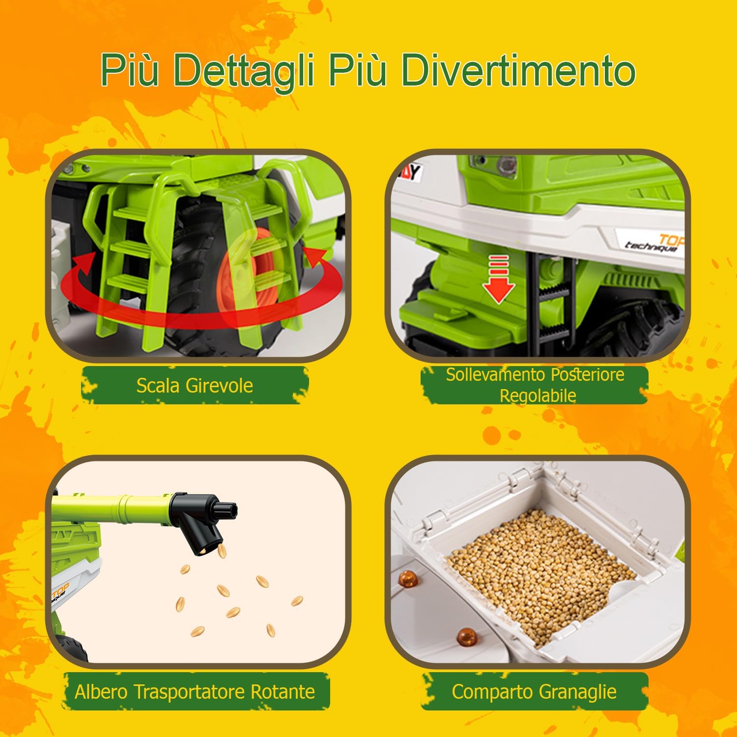 Thumbnail 6 de PENGBU RC Mietitrebbia Giocattolo Telecomandata 2,4 GHz con Spruzzi, Luce e Suono per Bambini 3–6 Anni