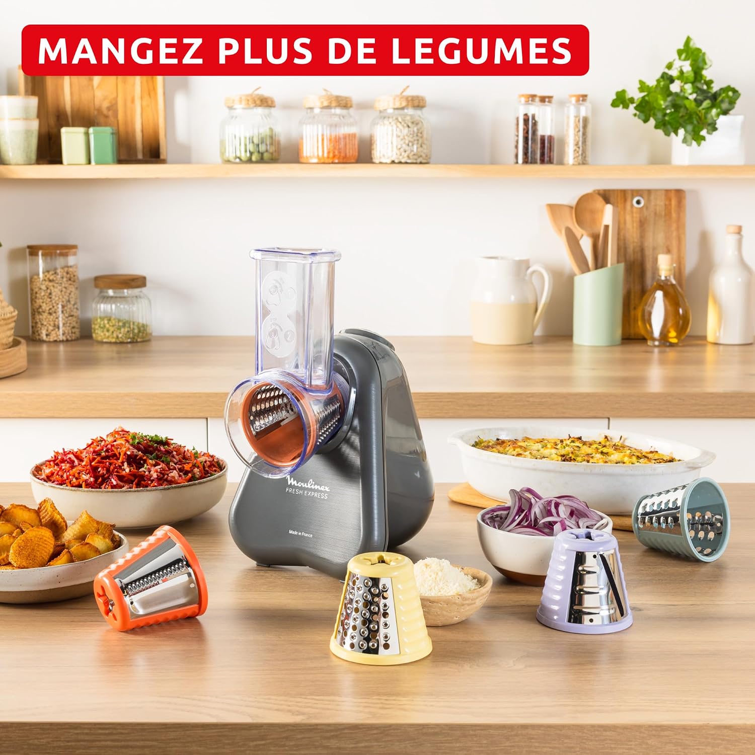 Thumbnail 6 de Moulinex Fresh Express Découpe-légumes électrique 5 fonctions – Gris