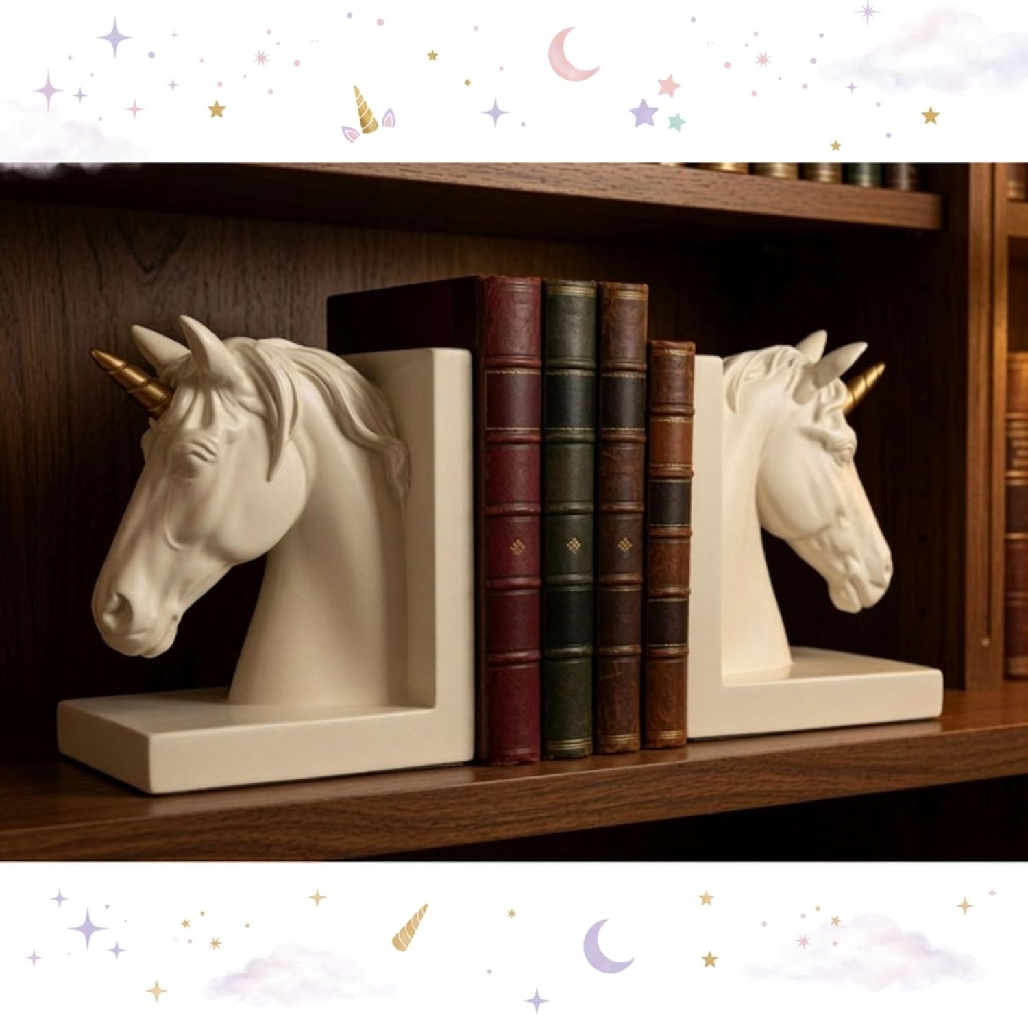 Detalle de Bellaa Unicorn Bookends, Polyresin