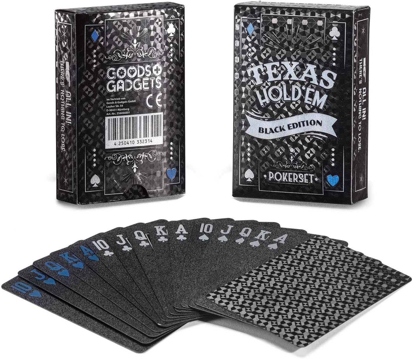 Detalle de GOODS+GADGETS® 100% Plastic Poker Cards, Washable Double Deck, Red and Blue Backs