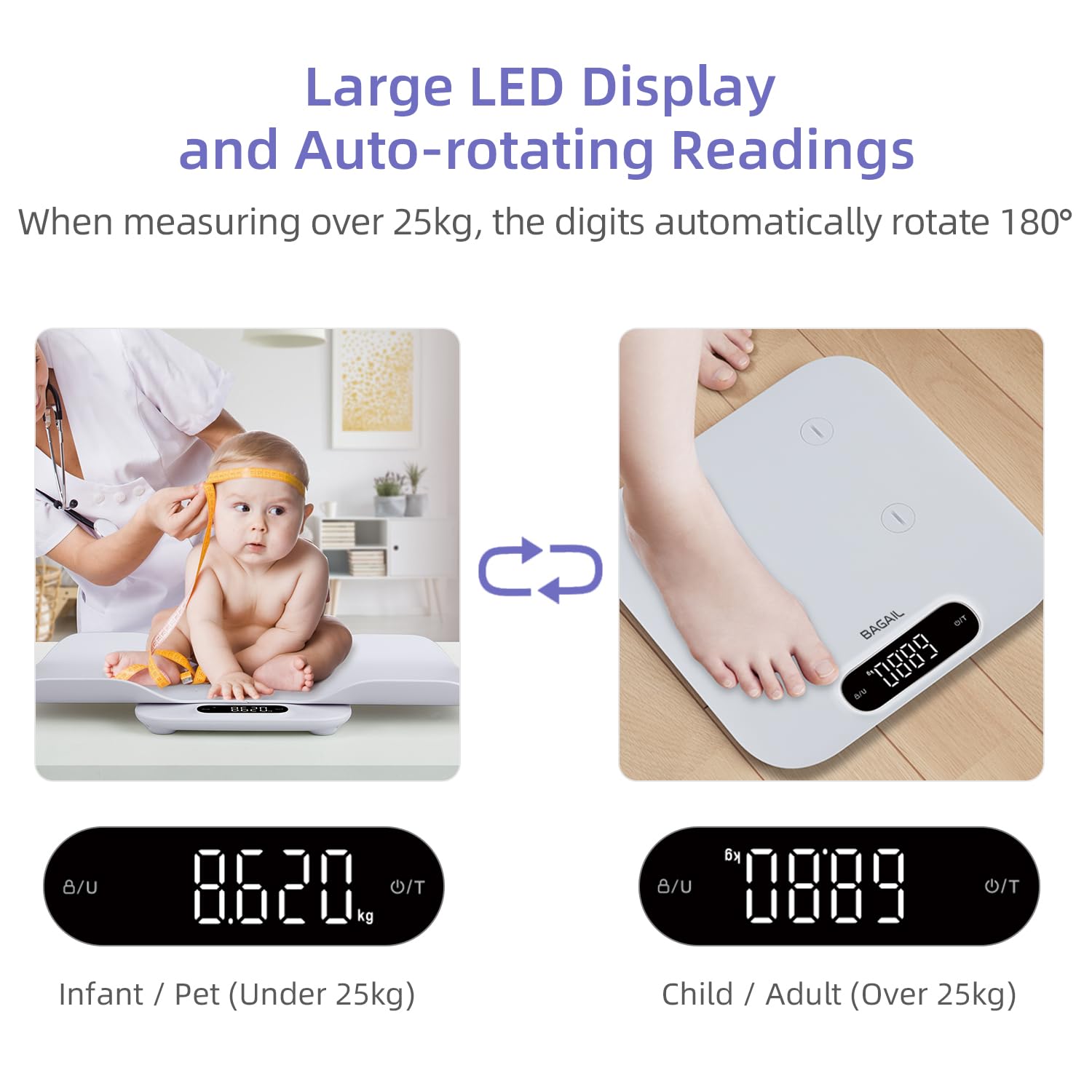 Thumbnail 4 de BAGAIL Baby Scale 180kg digital weighing scale