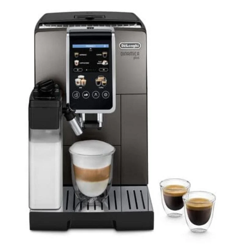Detalle de DeLonghi Dinamica Plus: Cafetera espresso automática con molinillo y espumador (1,8 L, 15 bares, 2 tazas)