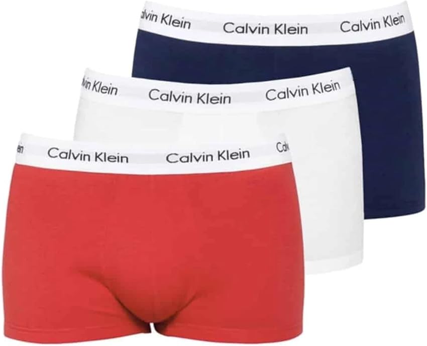 Detalle de Calvin Klein Low Rise Trunk 3pk Boxer Multicolor Para Hombre 🩲