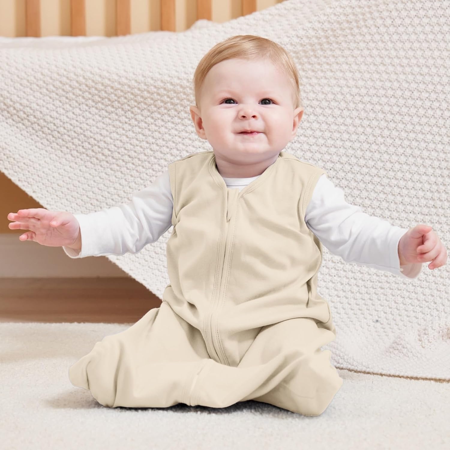 Thumbnail 6 de FIEMOL Baby-Schlafsack 0–6 Monate 0,5 Tog aus Baumwolle (3er-Set), atmungsaktiv