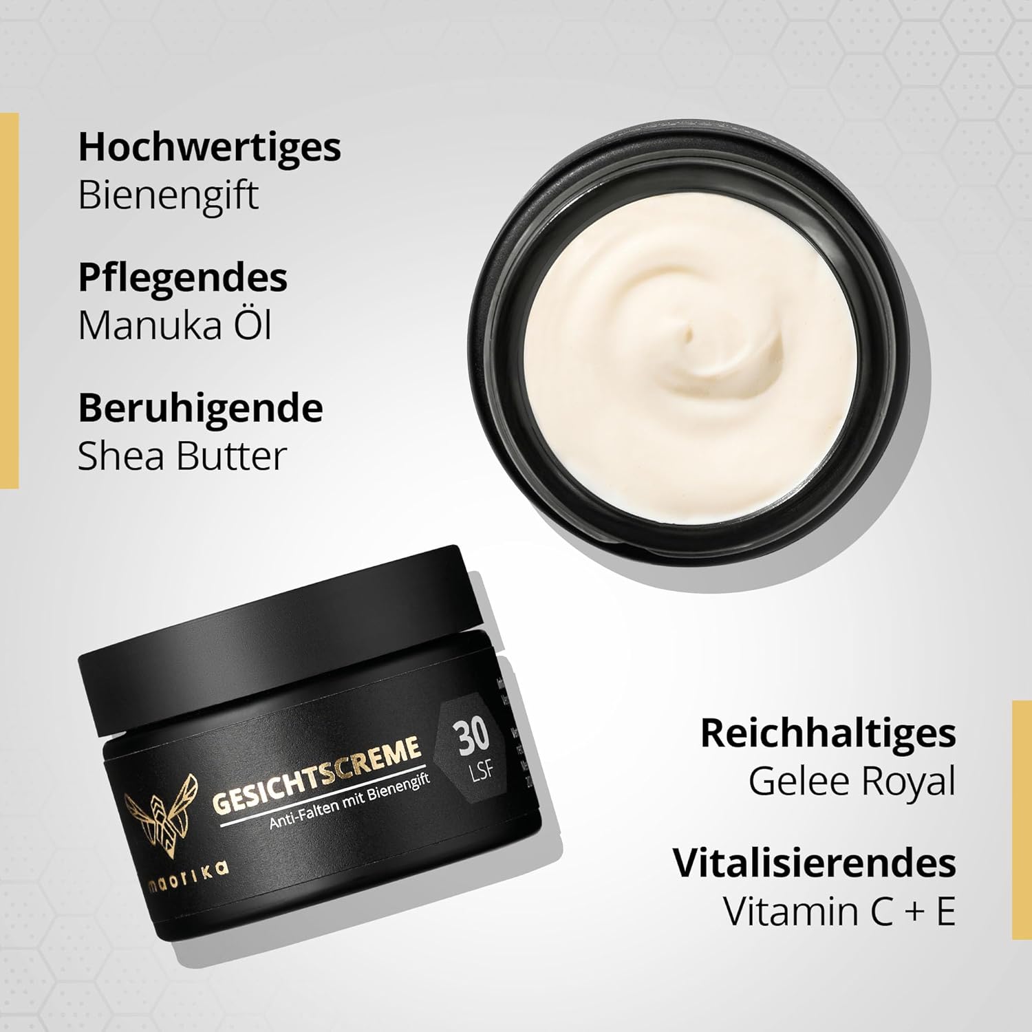 Thumbnail 4 de maorika Gesichtscreme mit Bienengift, Hyaluron & Manuka – Anti-Aging mit LSF 30 (3x 50 ml Sparpaket)